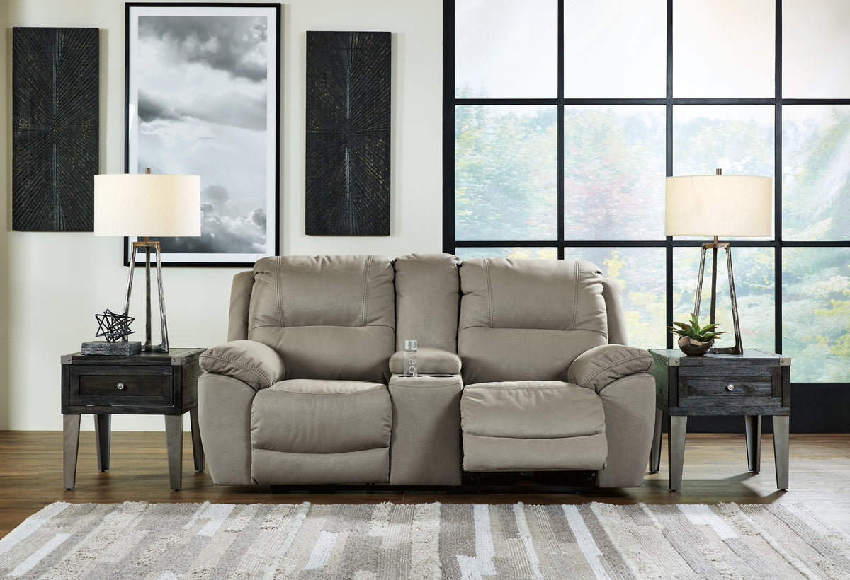 Leasing Furniture - Ashley Furniture - Next-Gen Gaucho Living Room - Reclining Power Sofa / Putty - 5420387