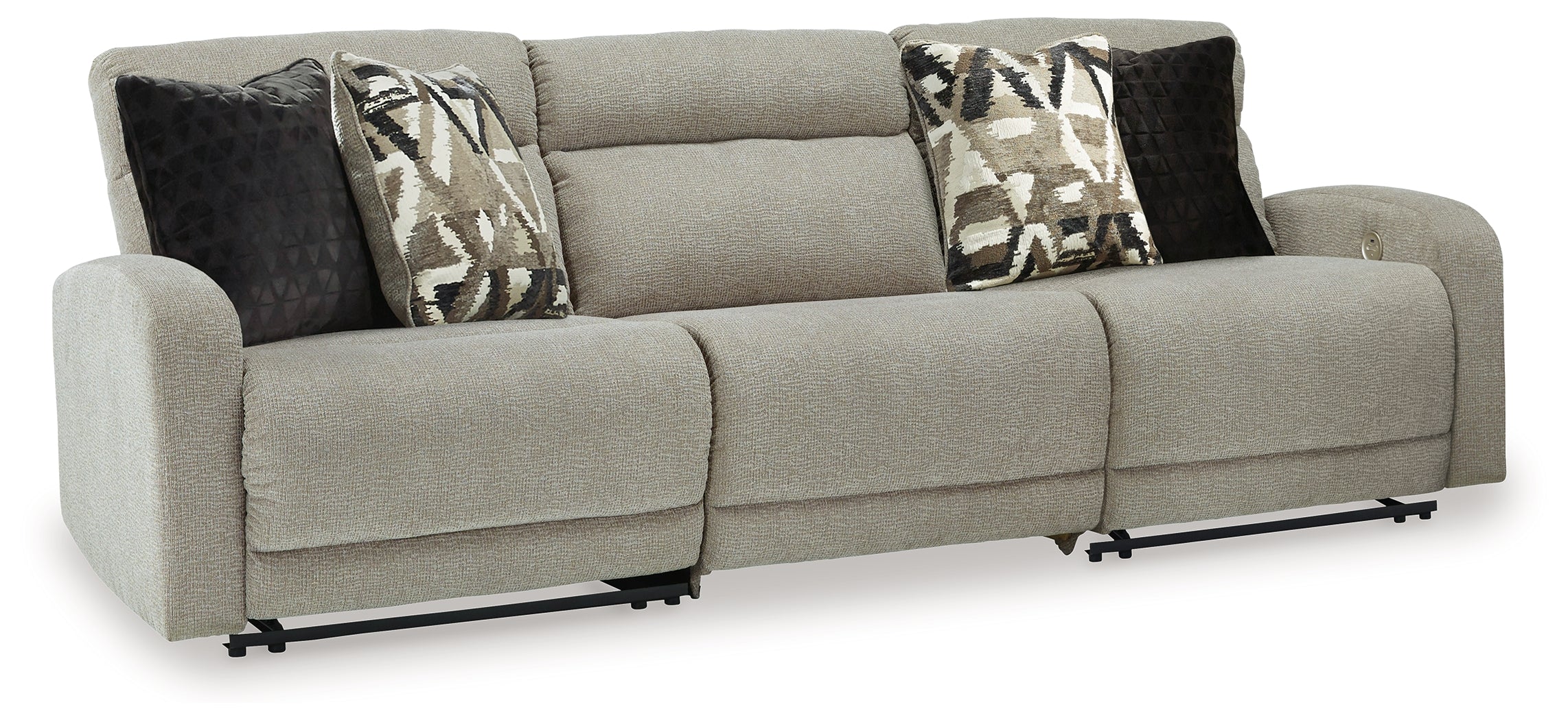 Leasing Furniture - Ashley Furniture - Colleyville Sectional - 3-Piece Power Reclining Sectional Sofa / Stone - 54405S8