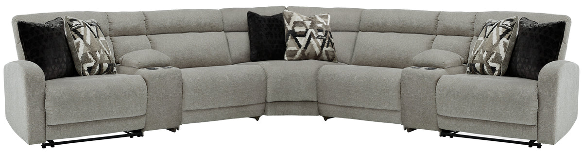 Leasing Furniture - Ashley Furniture - Colleyville Sectional - 7-Piece Power Reclining Sectional with Chaise / Stone - 54405S32