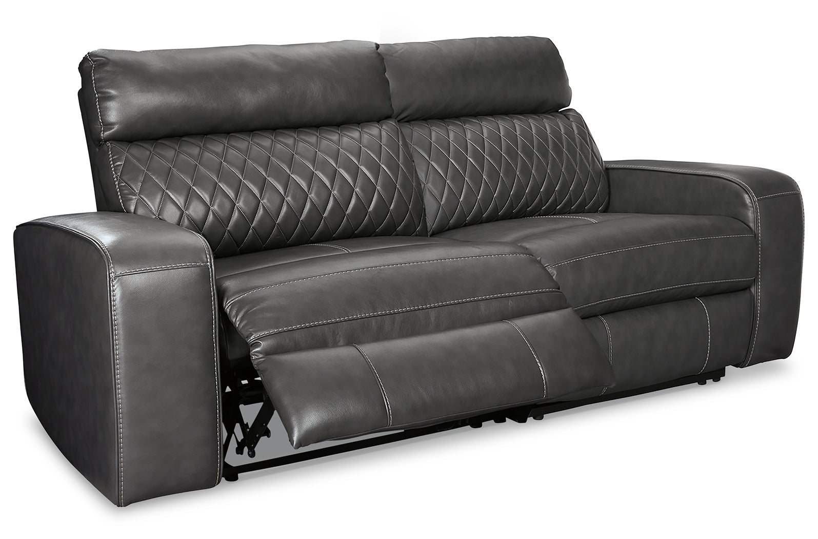 Leasing Furniture - Ashley Furniture - Samperstone Sectional - 2-Piece Power Reclining Sectional Loveseat / Gray - 55203S5