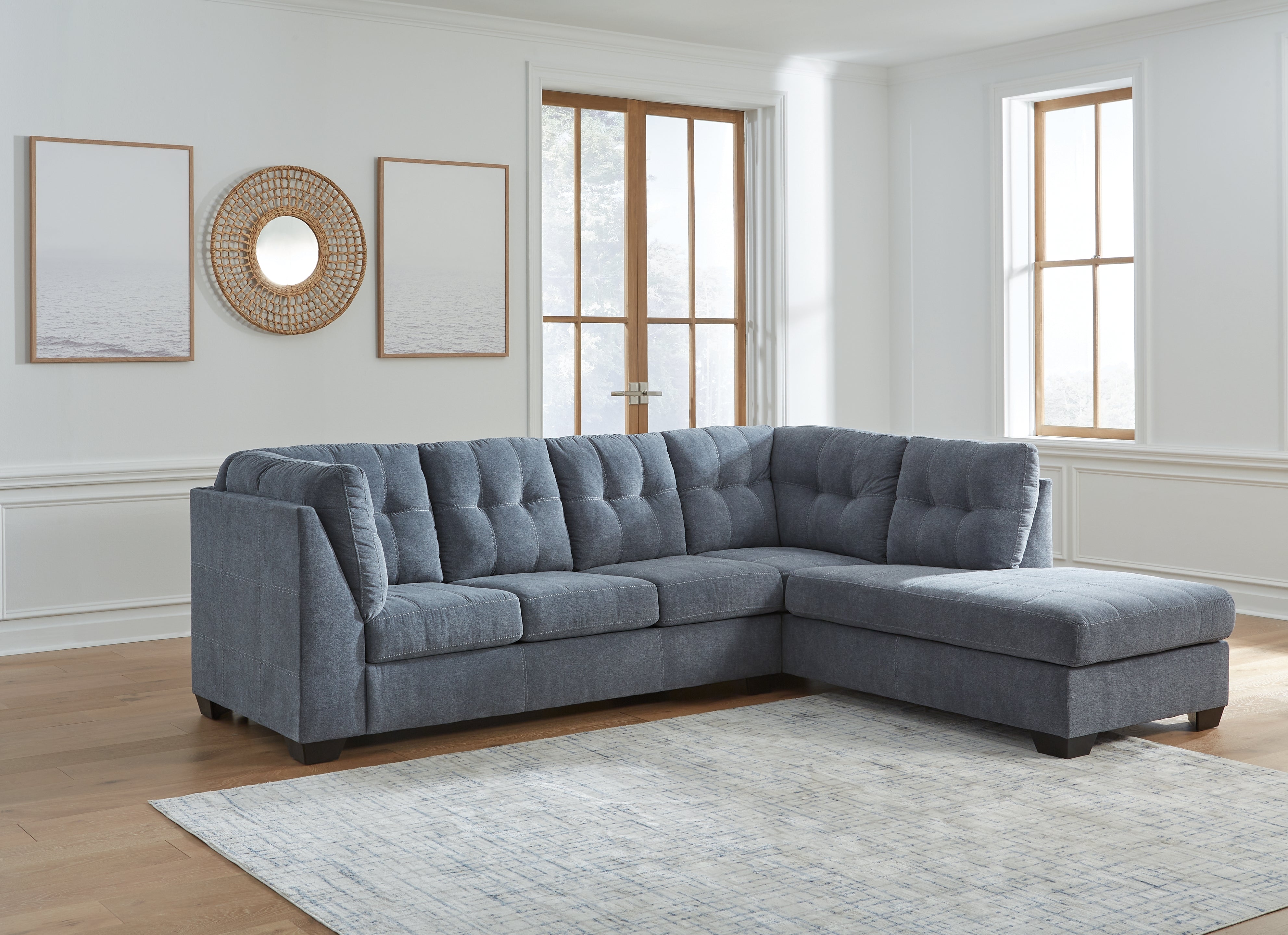 Leasing Furniture - Ashley Furniture - Marleton Sectional - LAF 2-Piece Sectional with Chaise / Denim - 55303S2