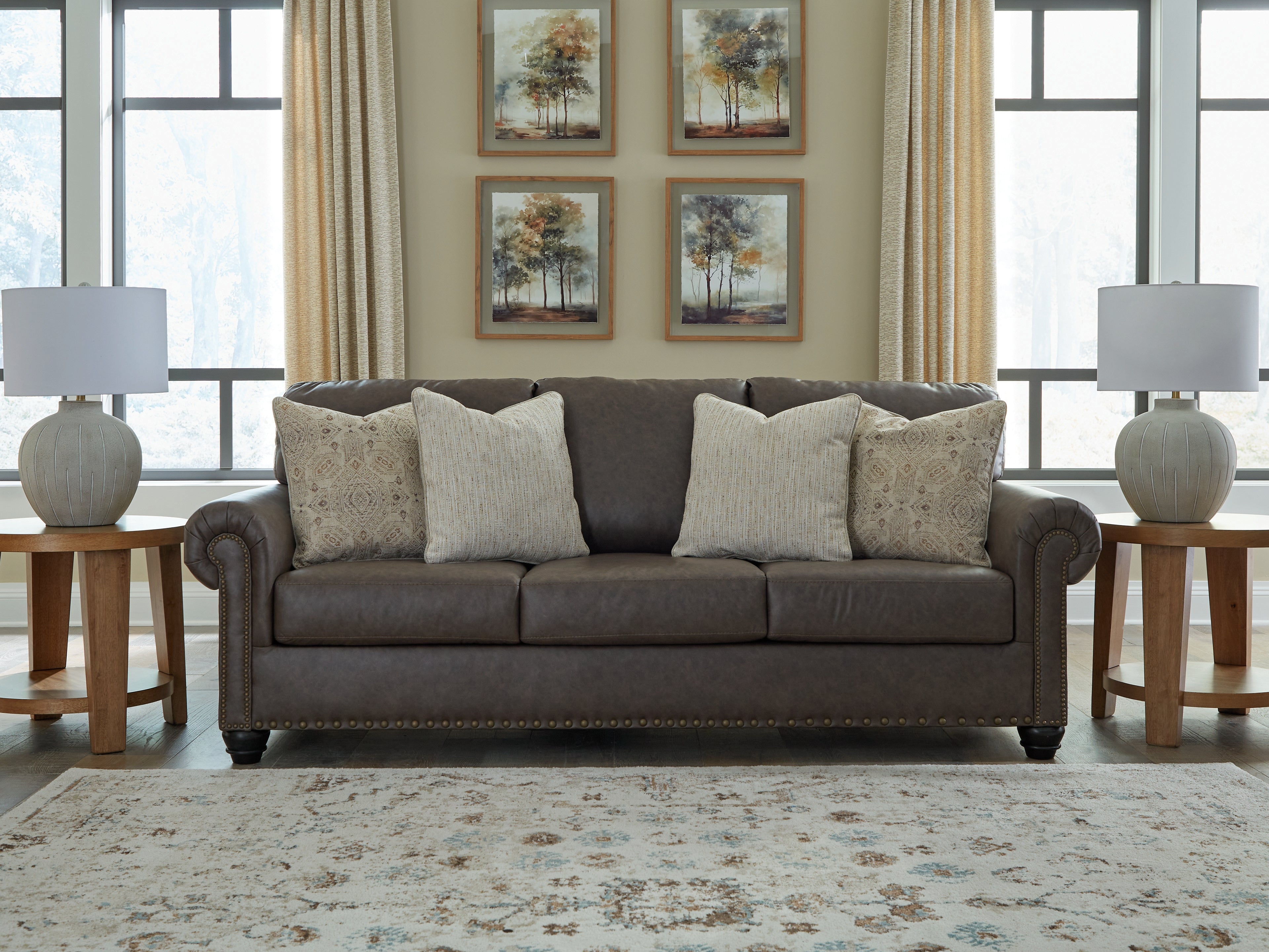 Leasing Furniture - Ashley Furniture - Roxmere Living Room - Sofa / Umber - 5550338