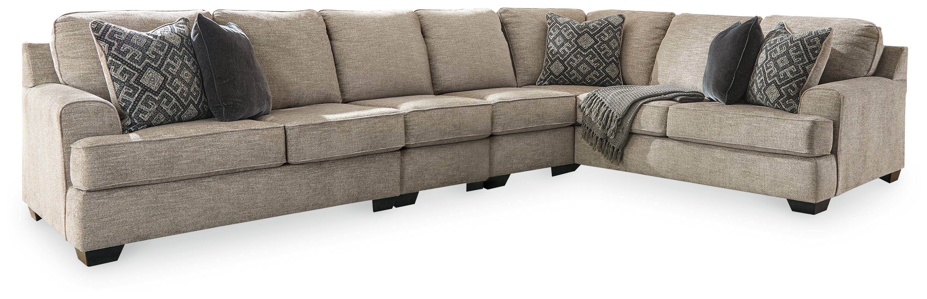 Leasing Furniture - Ashley Furniture - Bovarian Sectional - RAF 4-Piece Sectional / Stone - 56103S5
