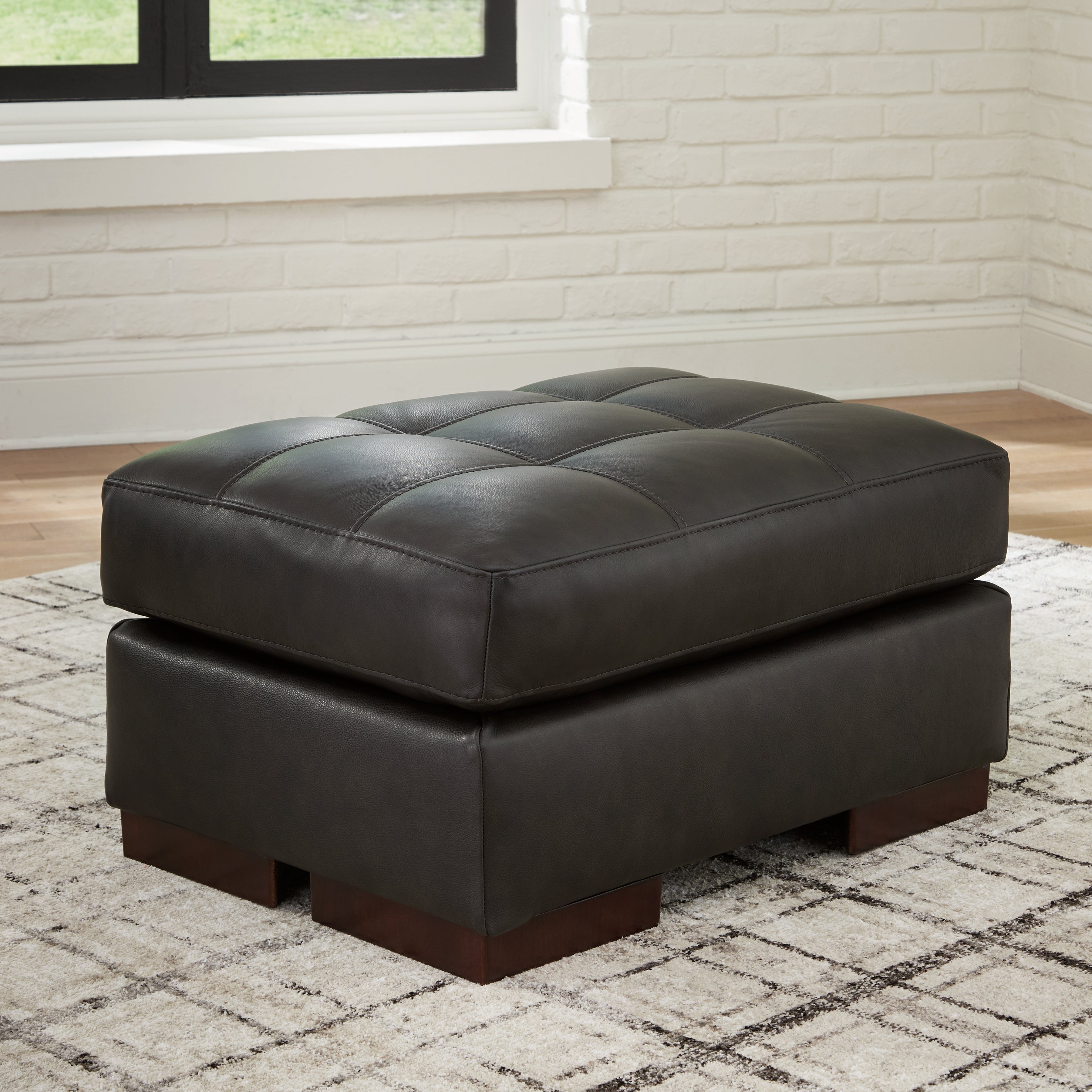 Leasing Furniture - Ashley Furniture - Luigi Living Room - Ottoman / Thunder - 5650614