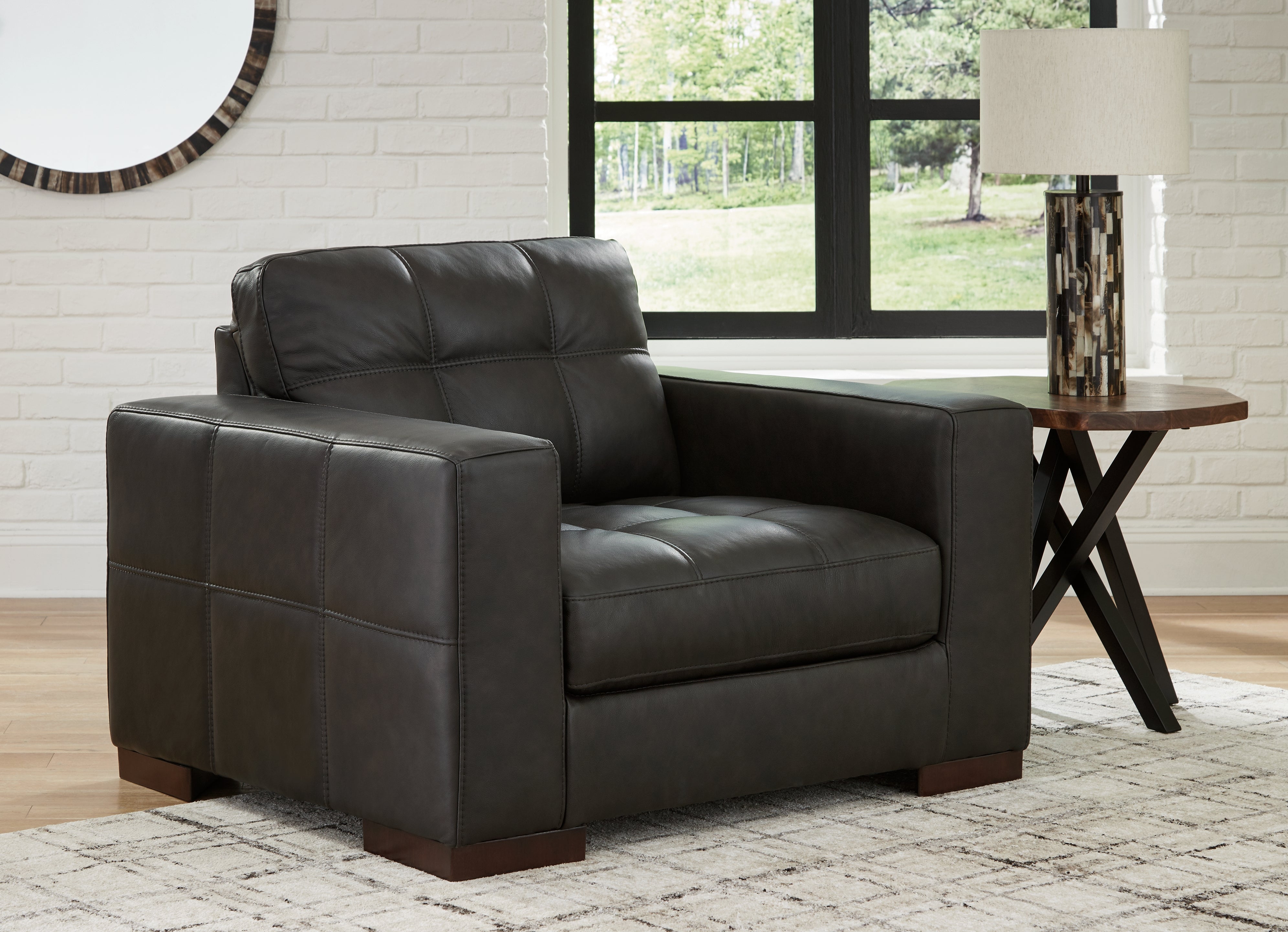 Leasing Furniture - Ashley Furniture - Luigi Living Room - Chair and a Half / Thunder - 5650623