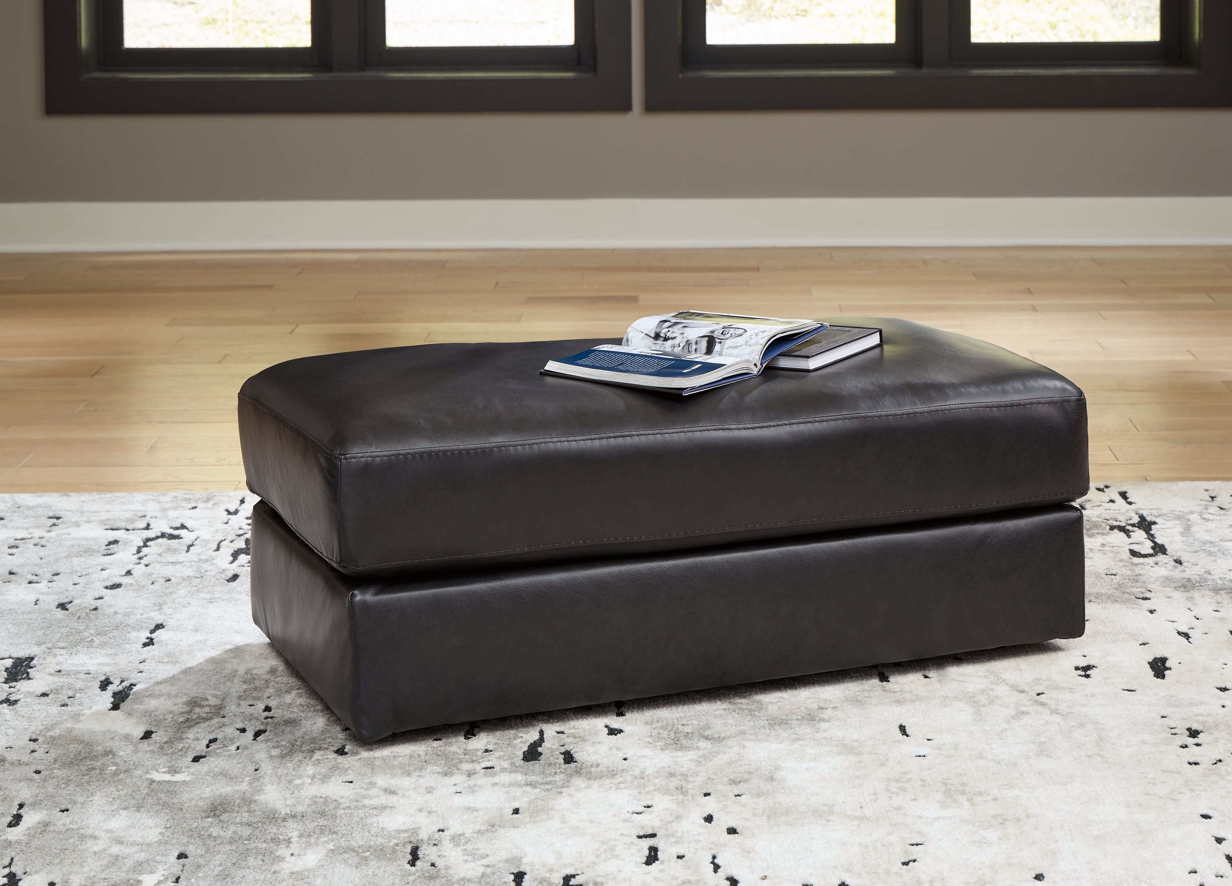 Leasing Furniture - Ashley Furniture - Amiata Living Room - Ottoman / Onyx - 5740514
