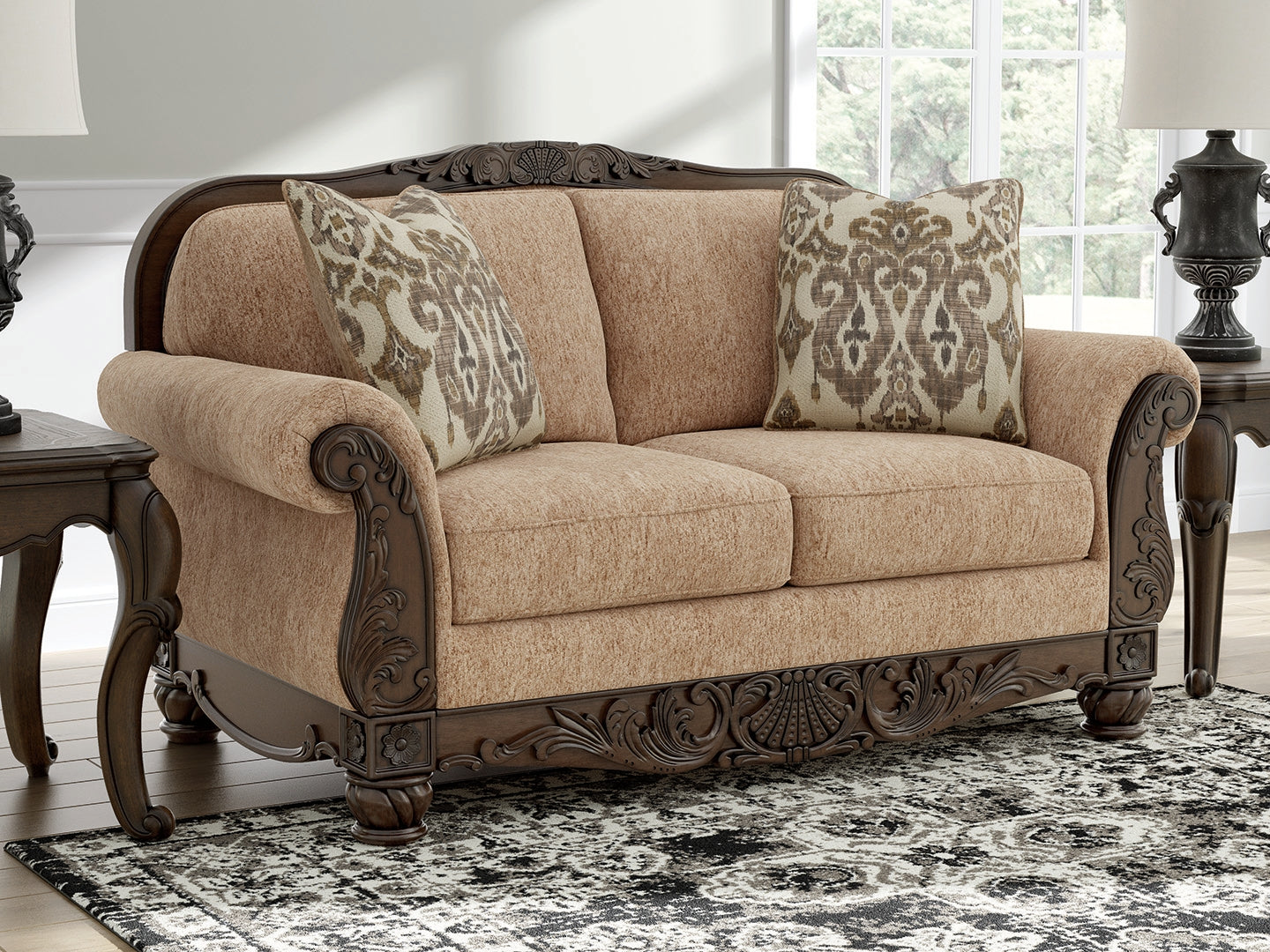 Leasing Furniture - Ashley Furniture - Chelsworth Living Room - Loveseat / Golden - PC5790535