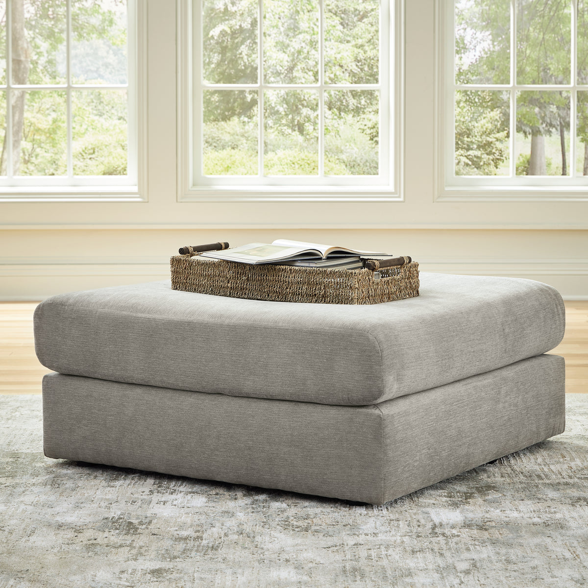 Leasing Furniture - Ashley Furniture - Avaliyah Living Room - Oversized Accent Ottoman / Ash - 5810308