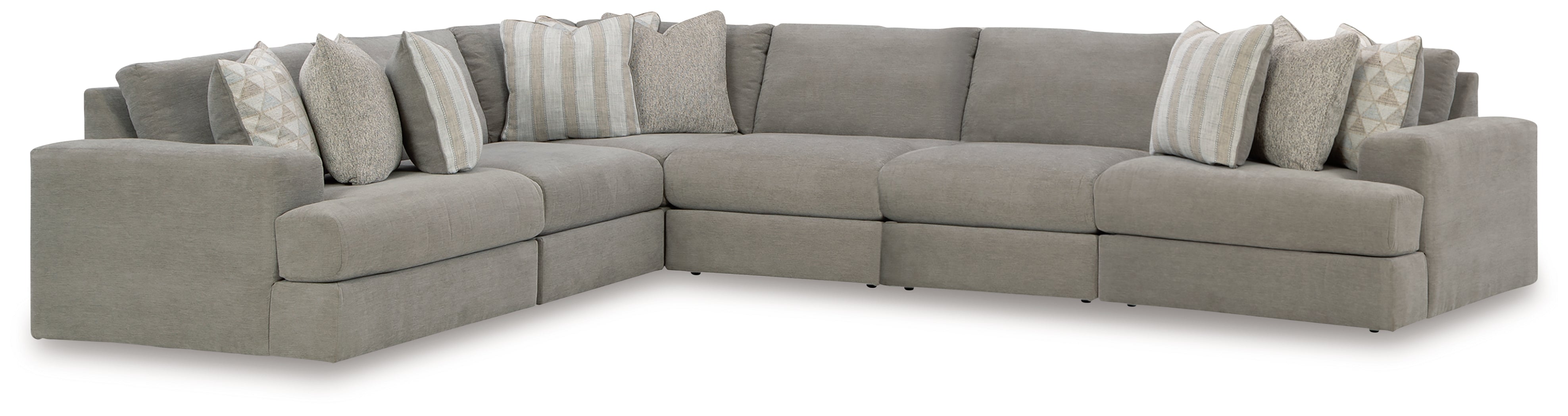 Leasing Furniture - Ashley Furniture - Avaliyah Sectional - RAF 6-Piece Sectional / Ash - 58103S7