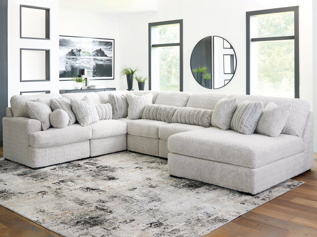 Leasing Furniture - Ashley Furniture - Cuddle Plush Sectional - RAF 2-Piece Sectional / Arctic - PC59106S9