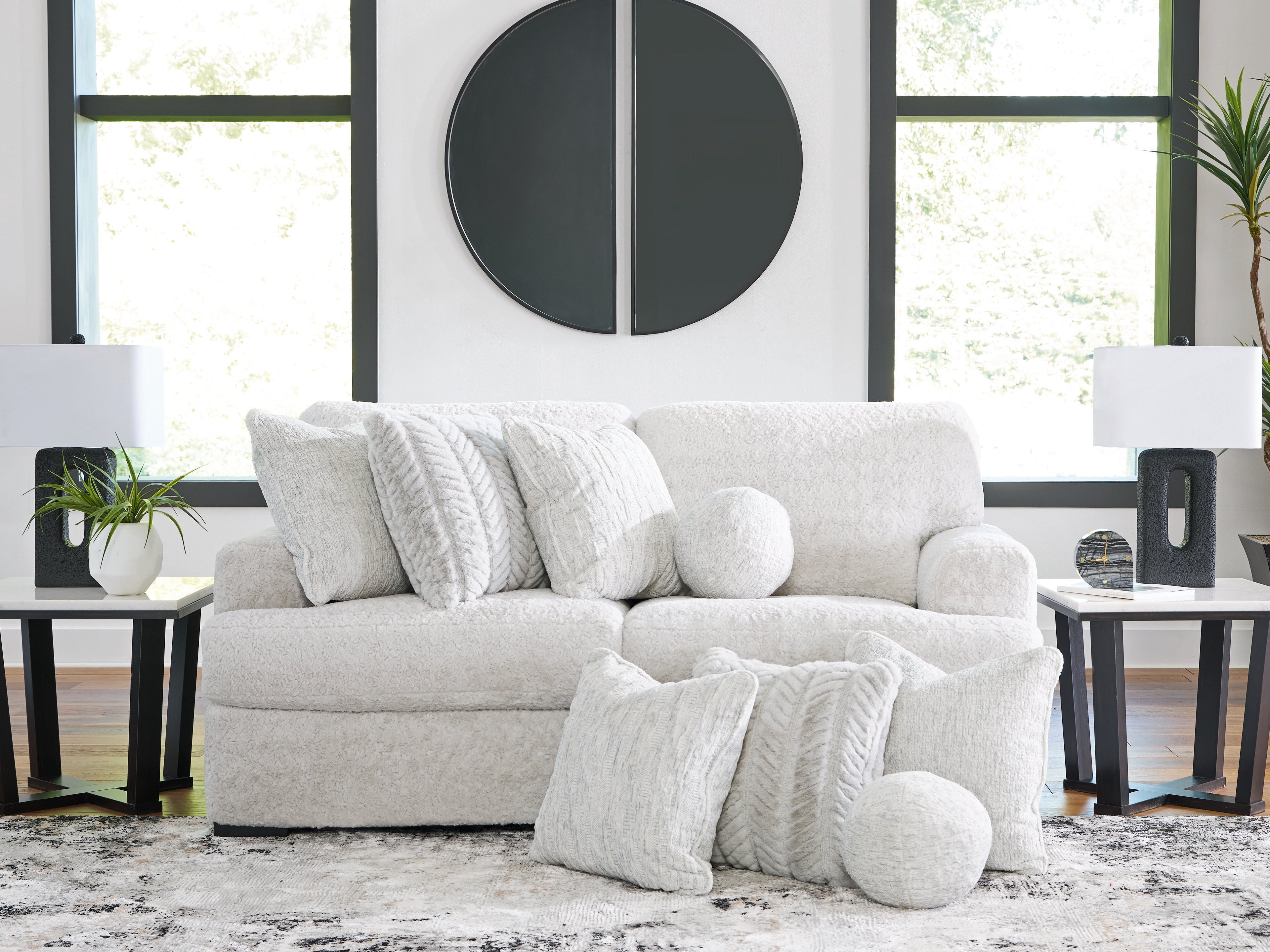 Leasing Furniture - Ashley Furniture - Cuddle Plush Sectional - RAF 2-Piece Sectional / Arctic - PC59106S9