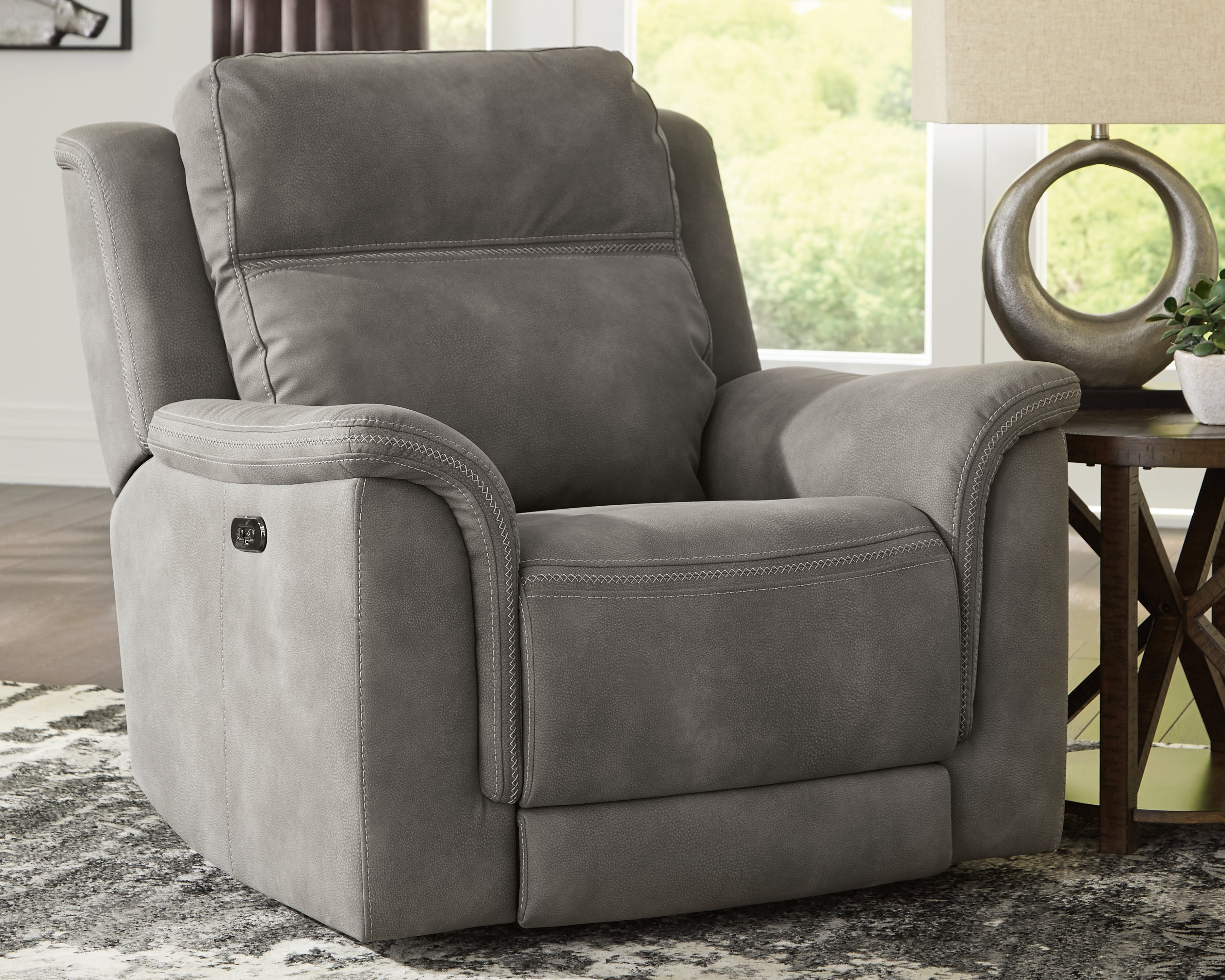 Leasing Furniture - Ashley Furniture - Next-Gen DuraPella Living Room - PWR Recliner/ADJ Headrest / Slate - 5930113