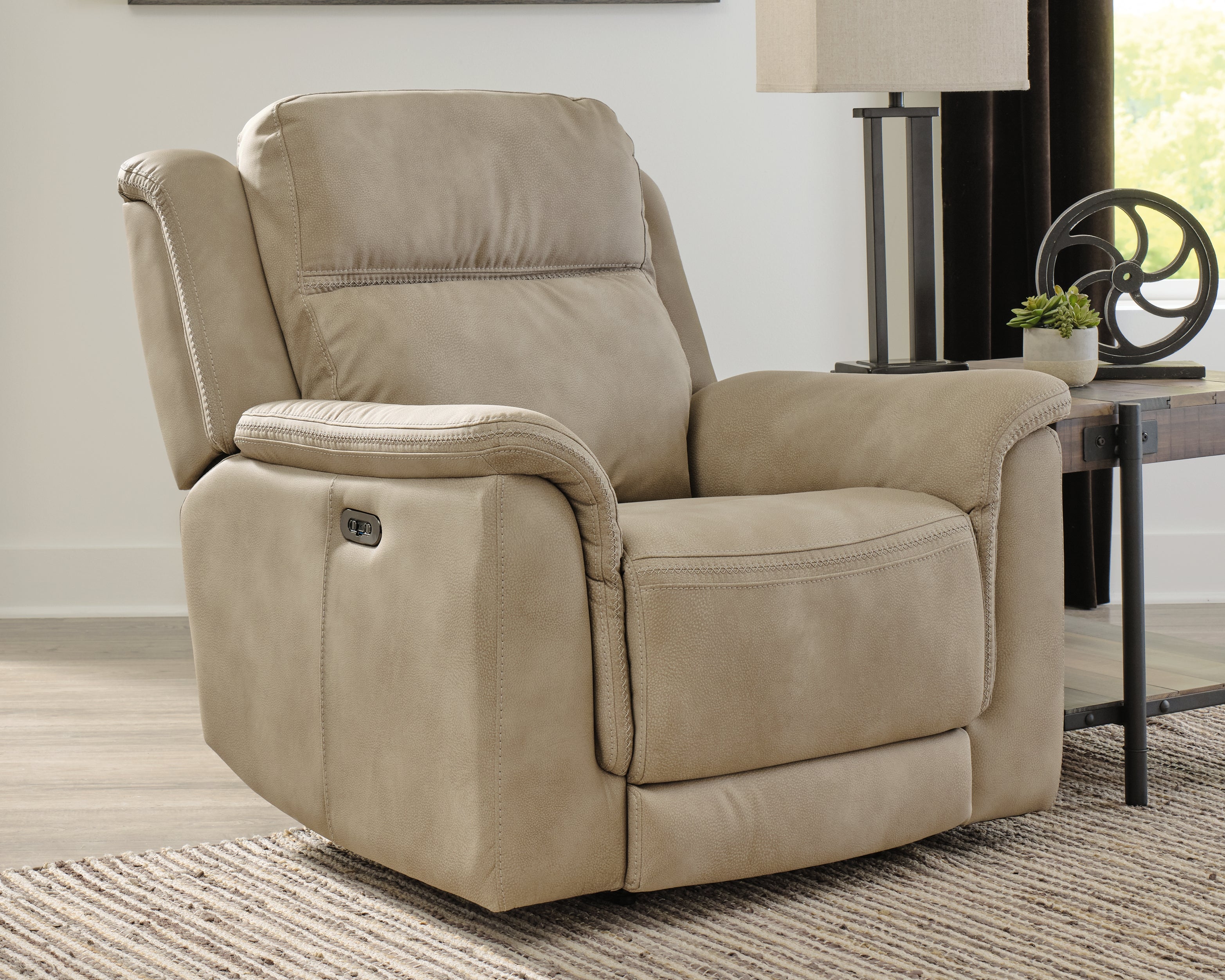 Leasing Furniture - Ashley Furniture - Next-Gen DuraPella Living Room - PWR Recliner/ADJ Headrest / Sand - 5930213