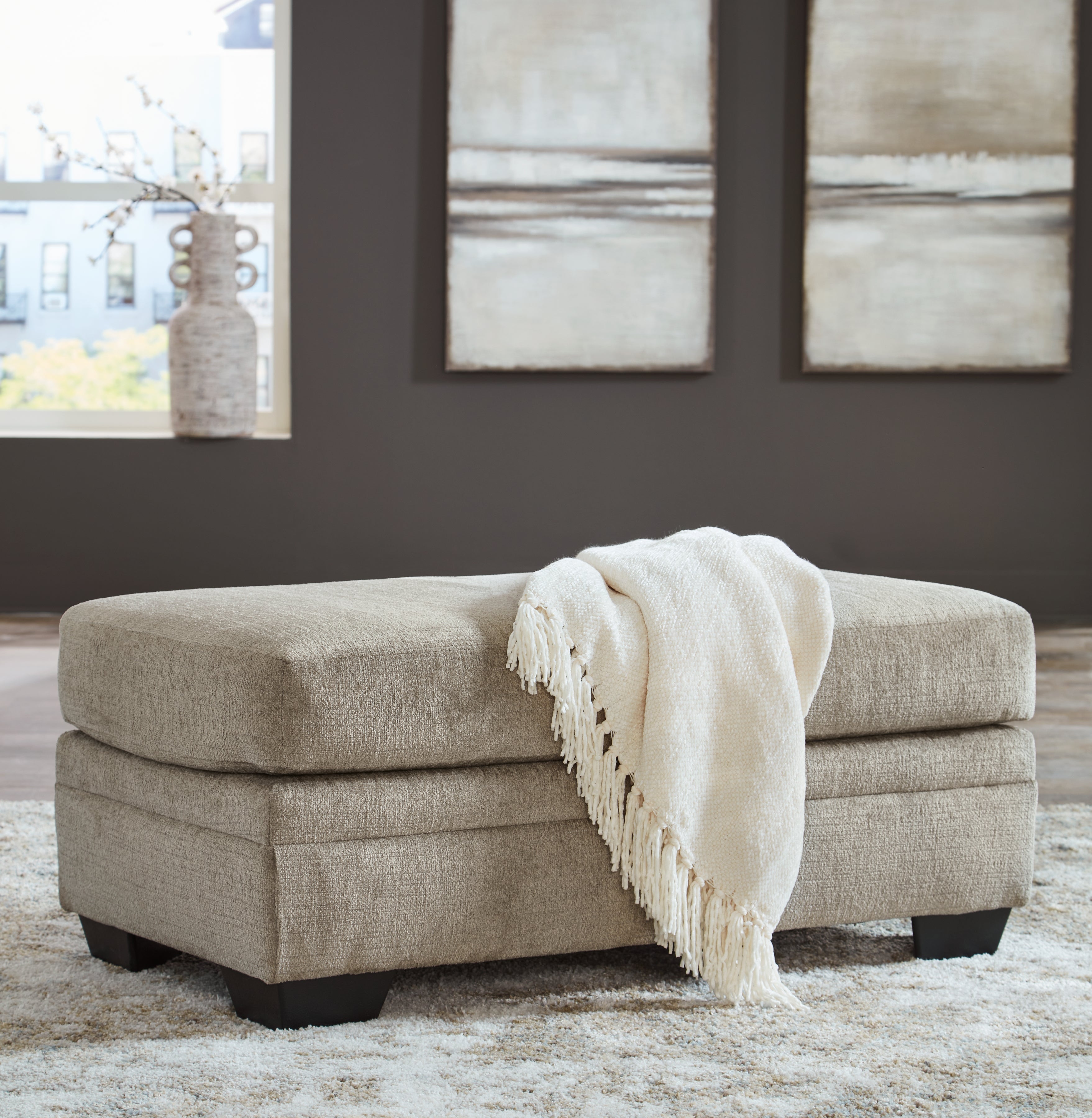 Leasing Furniture - Ashley Furniture - Stonemeade Living Room - Ottoman / Taupe - 5950414