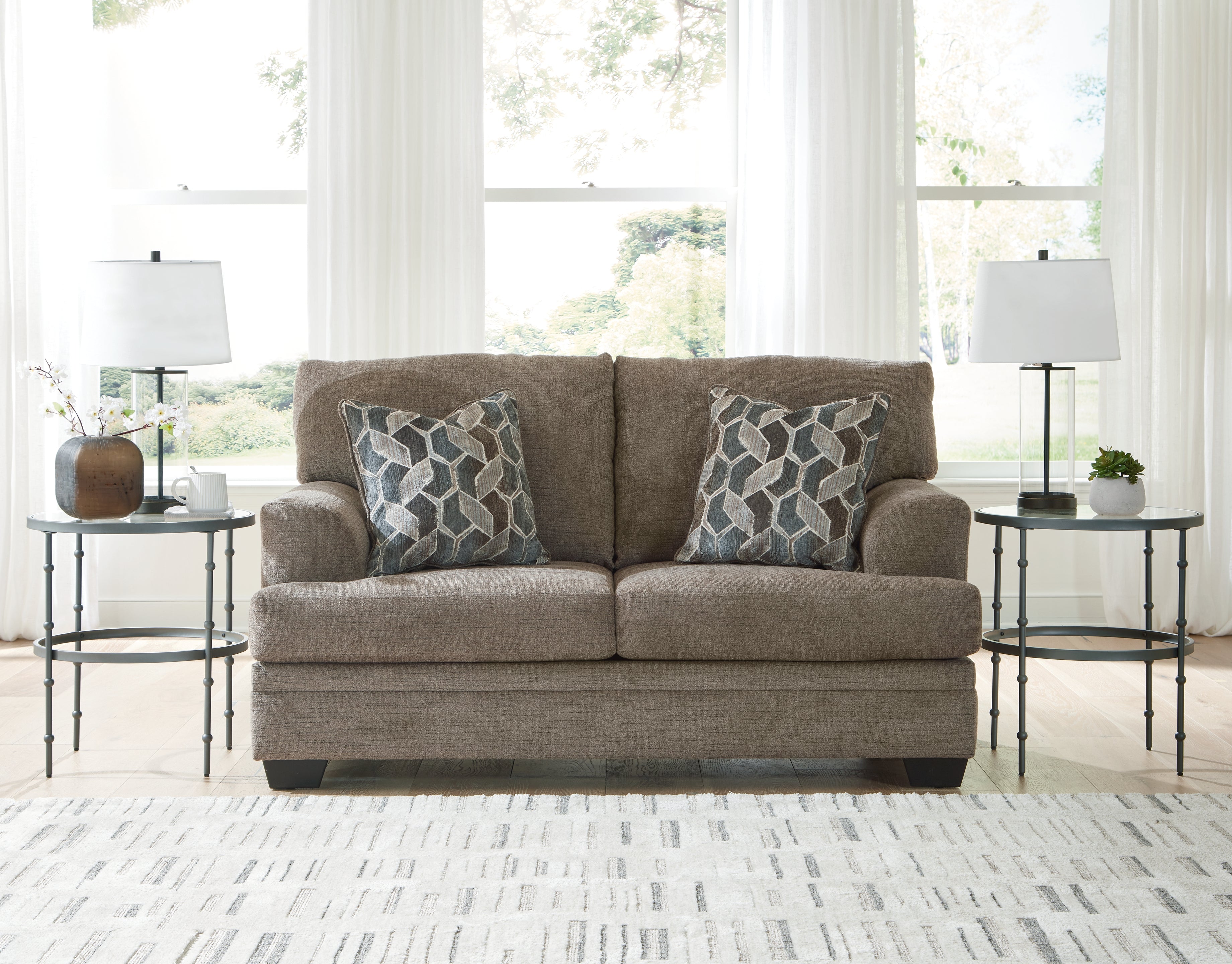 Leasing Furniture - Ashley Furniture - Stonemeade Living Room - Loveseat / Nutmeg - 5950535