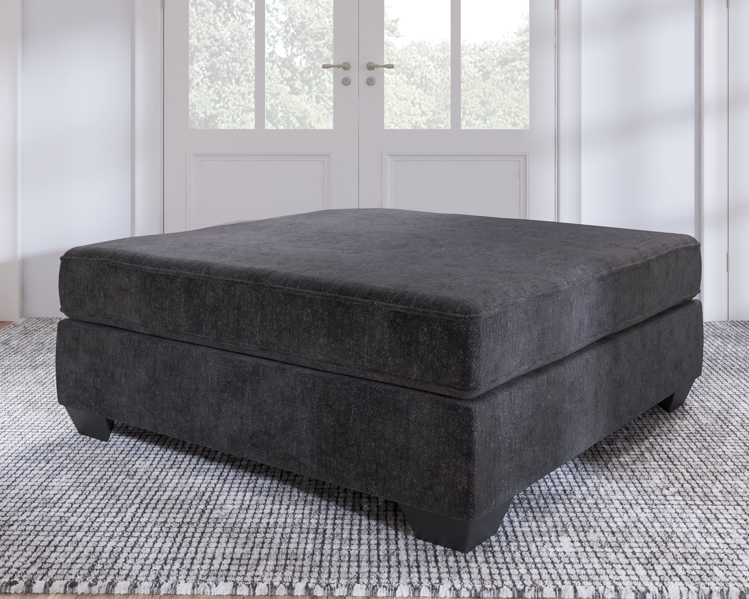 Leasing Furniture - Ashley Furniture - Lavernett Living Room - Oversized Accent Ottoman / Charcoal - 5960308