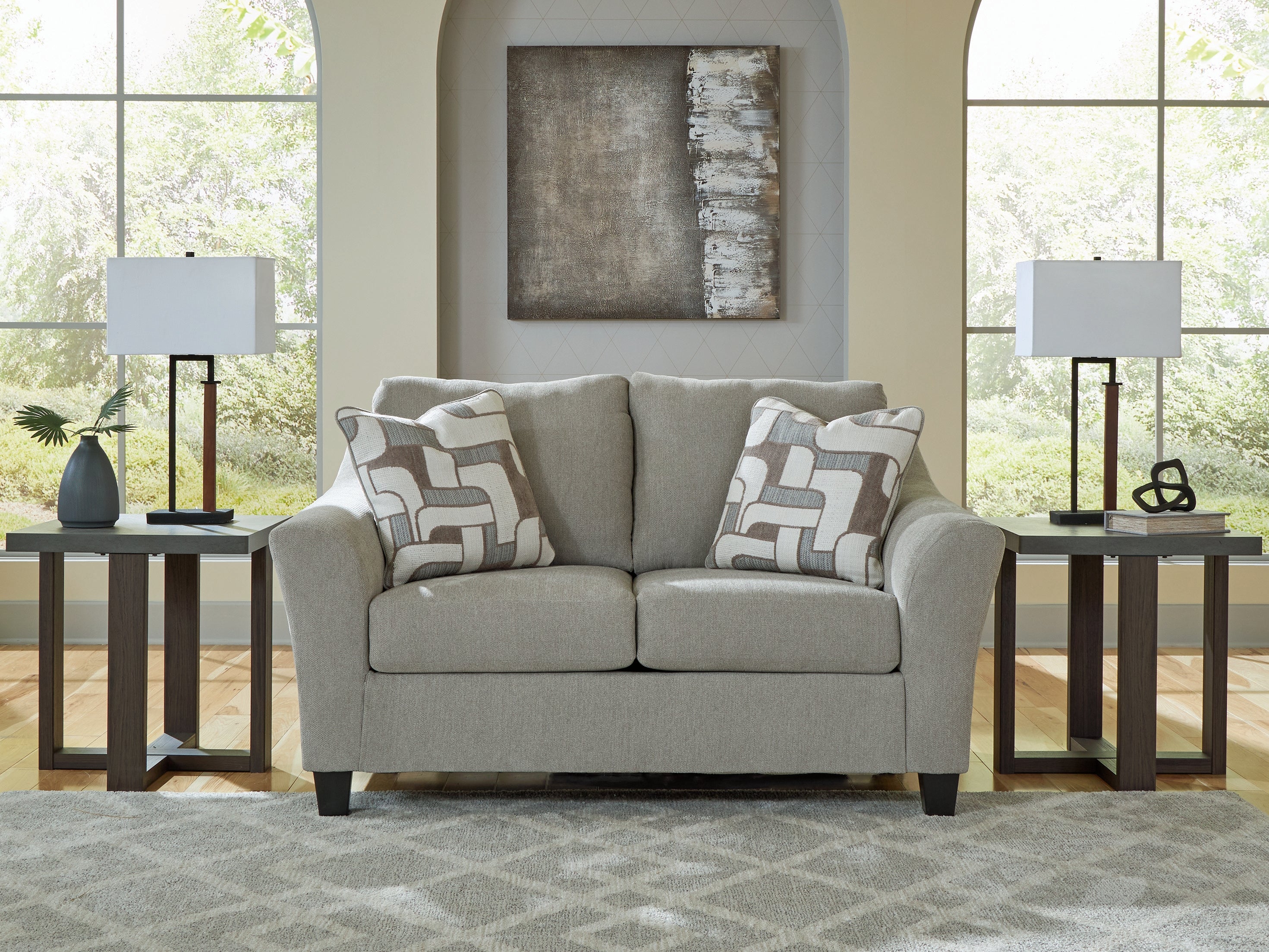 Leasing Furniture - Ashley Furniture - Willarae Living Room - Loveseat / Taupe - 5980335