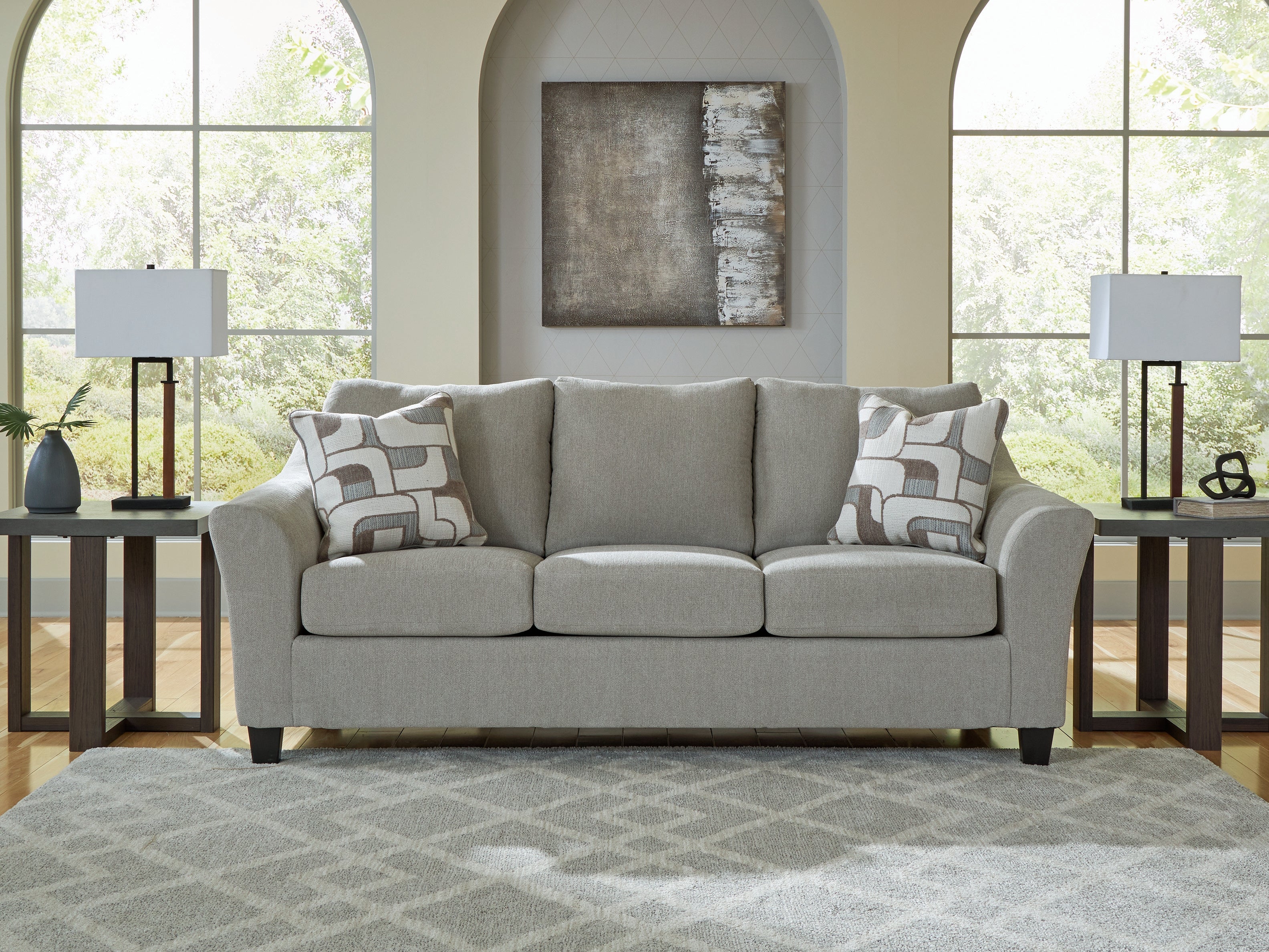 Leasing Furniture - Ashley Furniture - Willarae Living Room - Sofa / Taupe - 5980338