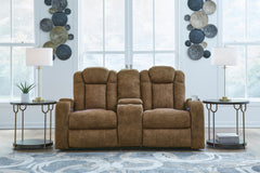Leasing Furniture - Ashley Furniture - Wolfridge Living Room - PWR REC Sofa with ADJ Headrest / Brindle - 6070315