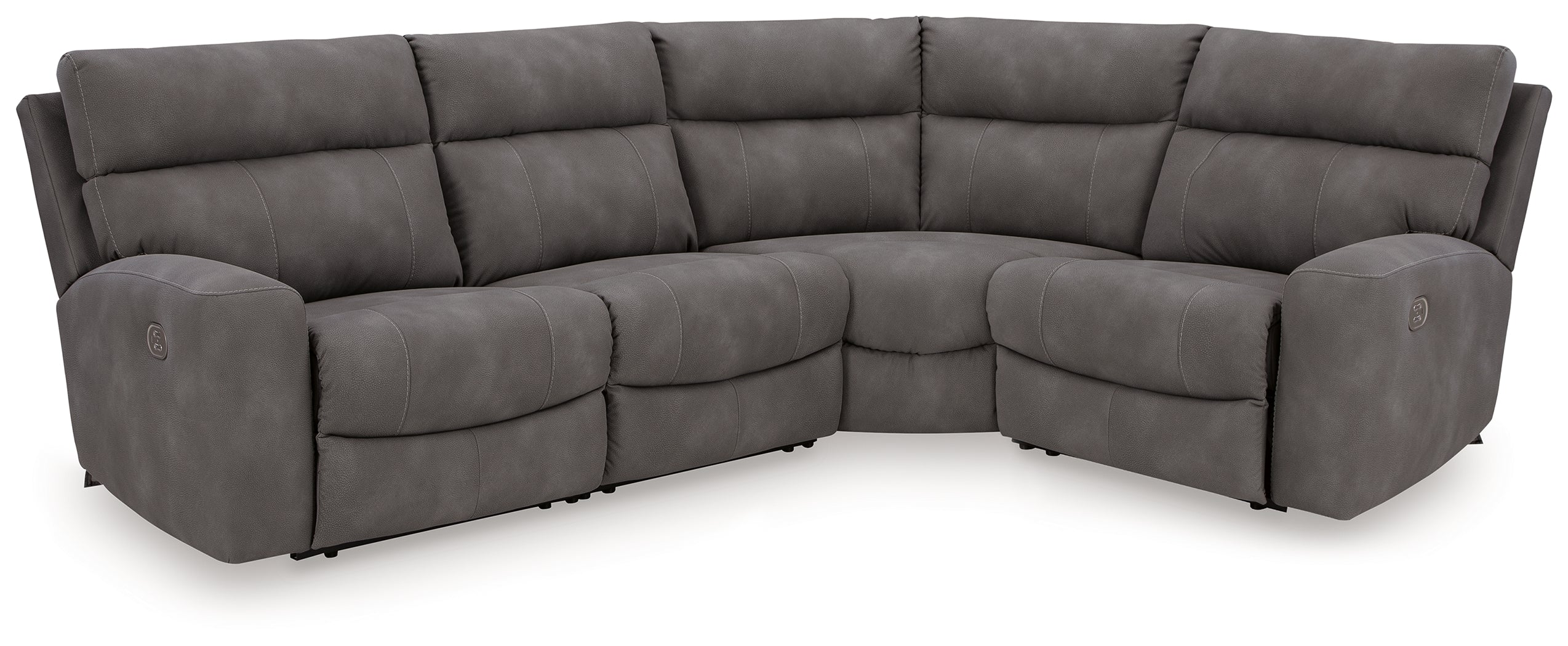 Leasing Furniture - Ashley Furniture - Next-Gen DuraPella Sectional - 4-Piece Power Reclining Sectional / Slate - 61003S4
