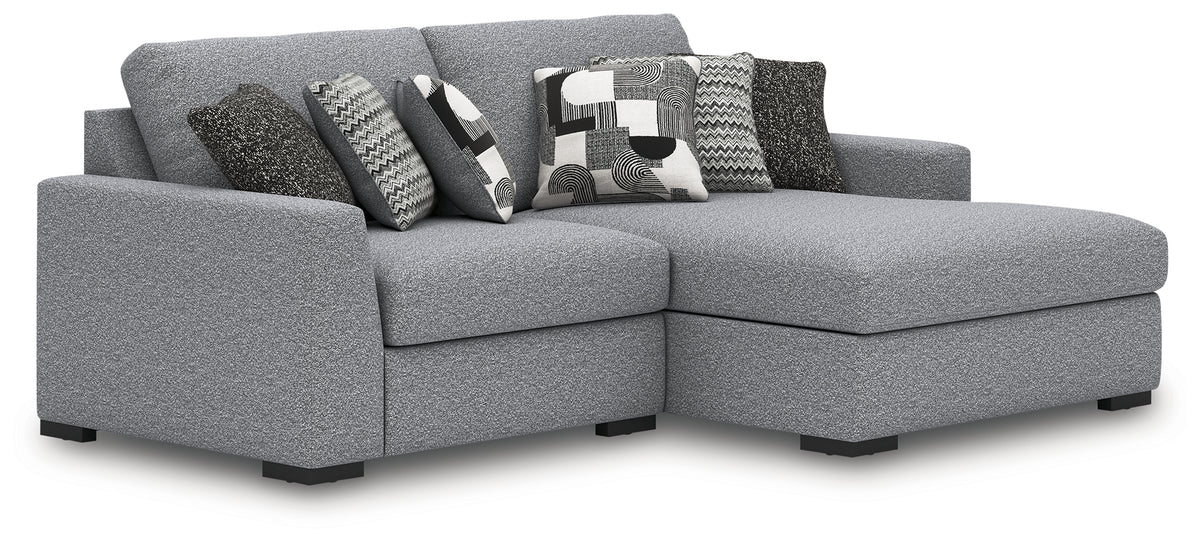 Leasing Furniture - Ashley Furniture - Bealton Sectional - RAF 5-Piece Sectional with Chaise / Salt and Pepper - 61305S8