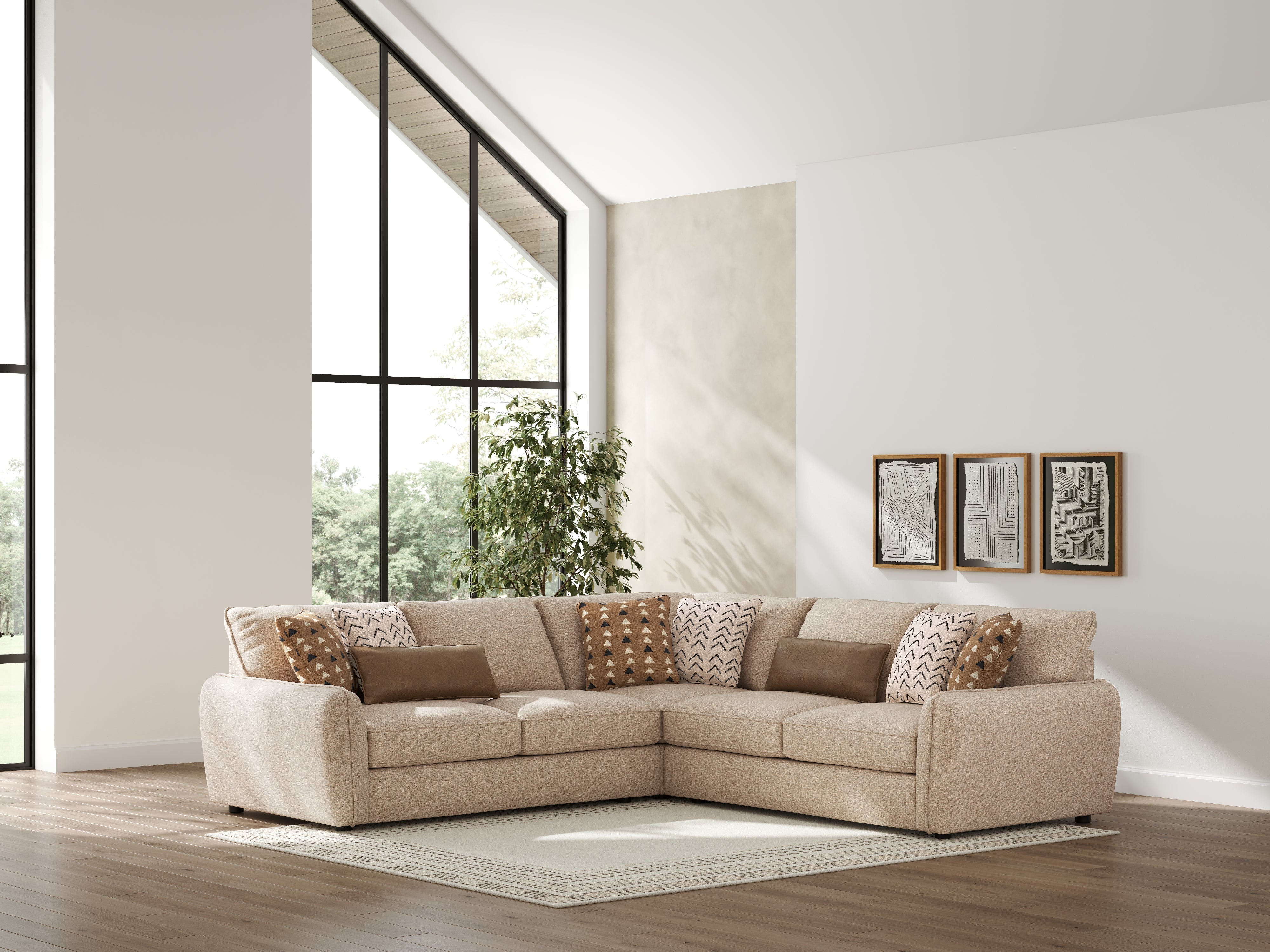Leasing Furniture - Ashley Furniture - Seyler Sectional - LAF 3-Piece Sectional / Sand - 61405S1