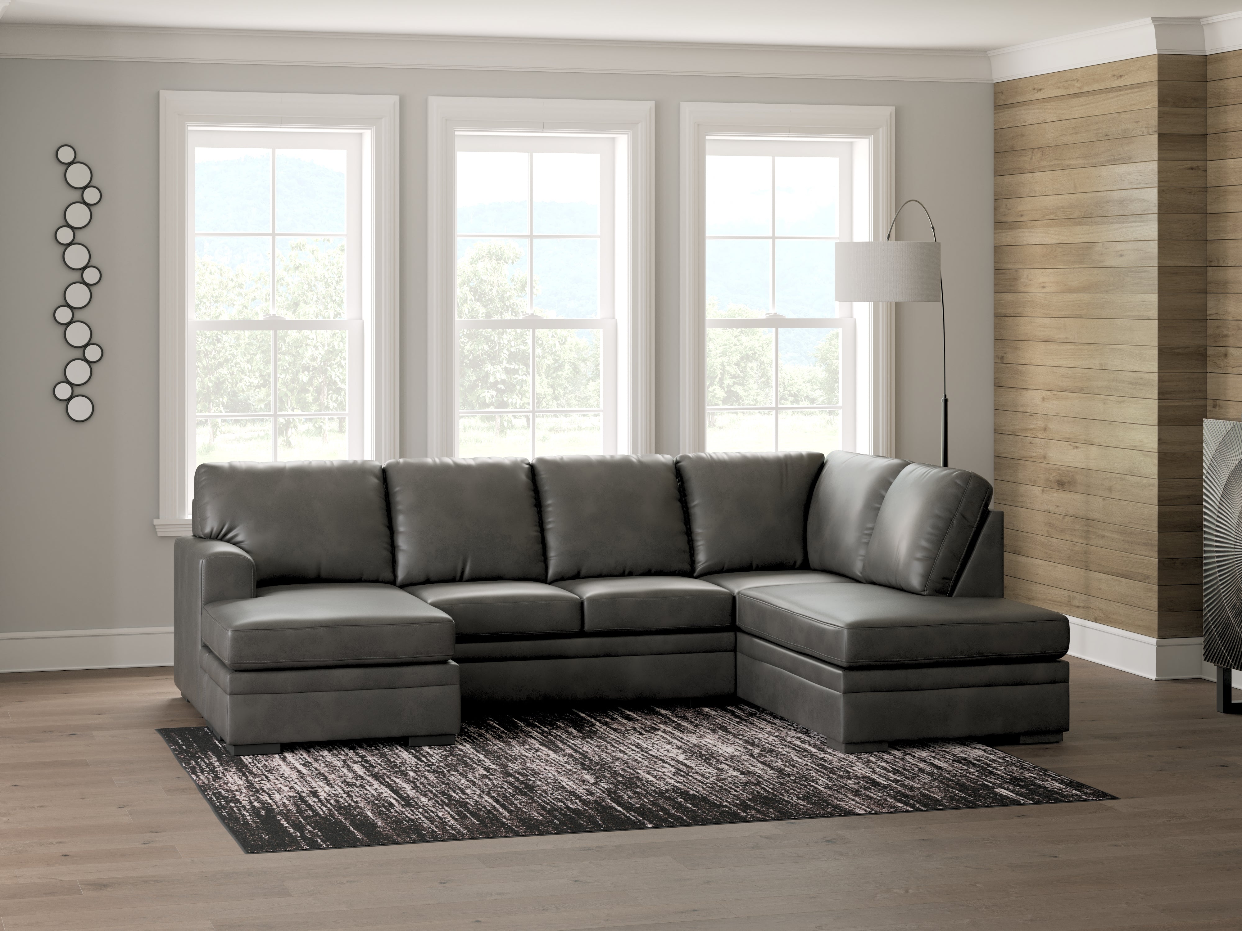 Leasing Furniture - Ashley Furniture - Lofton-Pike Sectional - LAF 2-Piece Sectional with Chaise / Shadow - PC61610S1