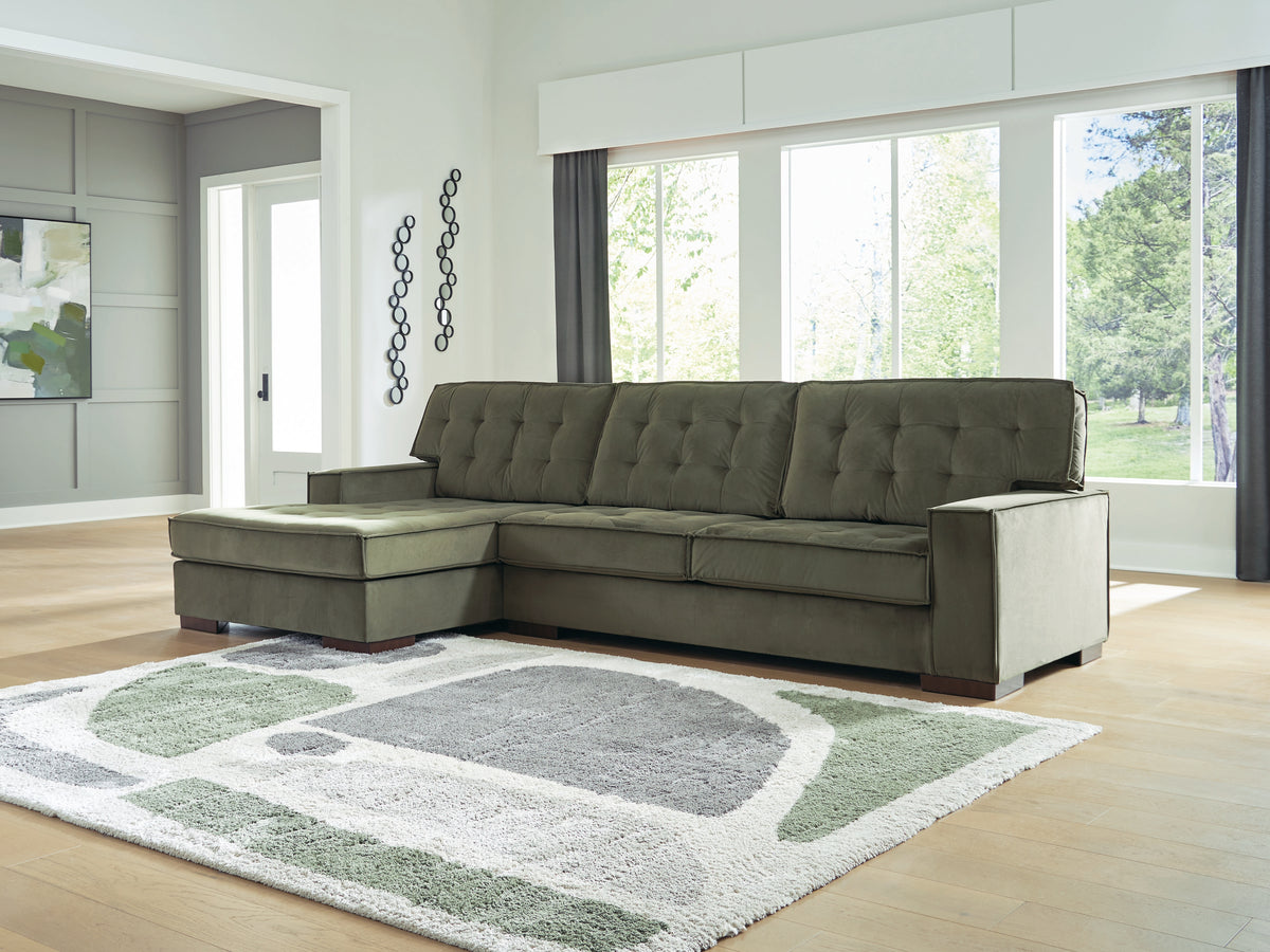 Leasing Furniture - Ashley Furniture - Caspian-Town Sectional - LAF 2-Piece Sectional with Chaise / Olive - PC61702S2