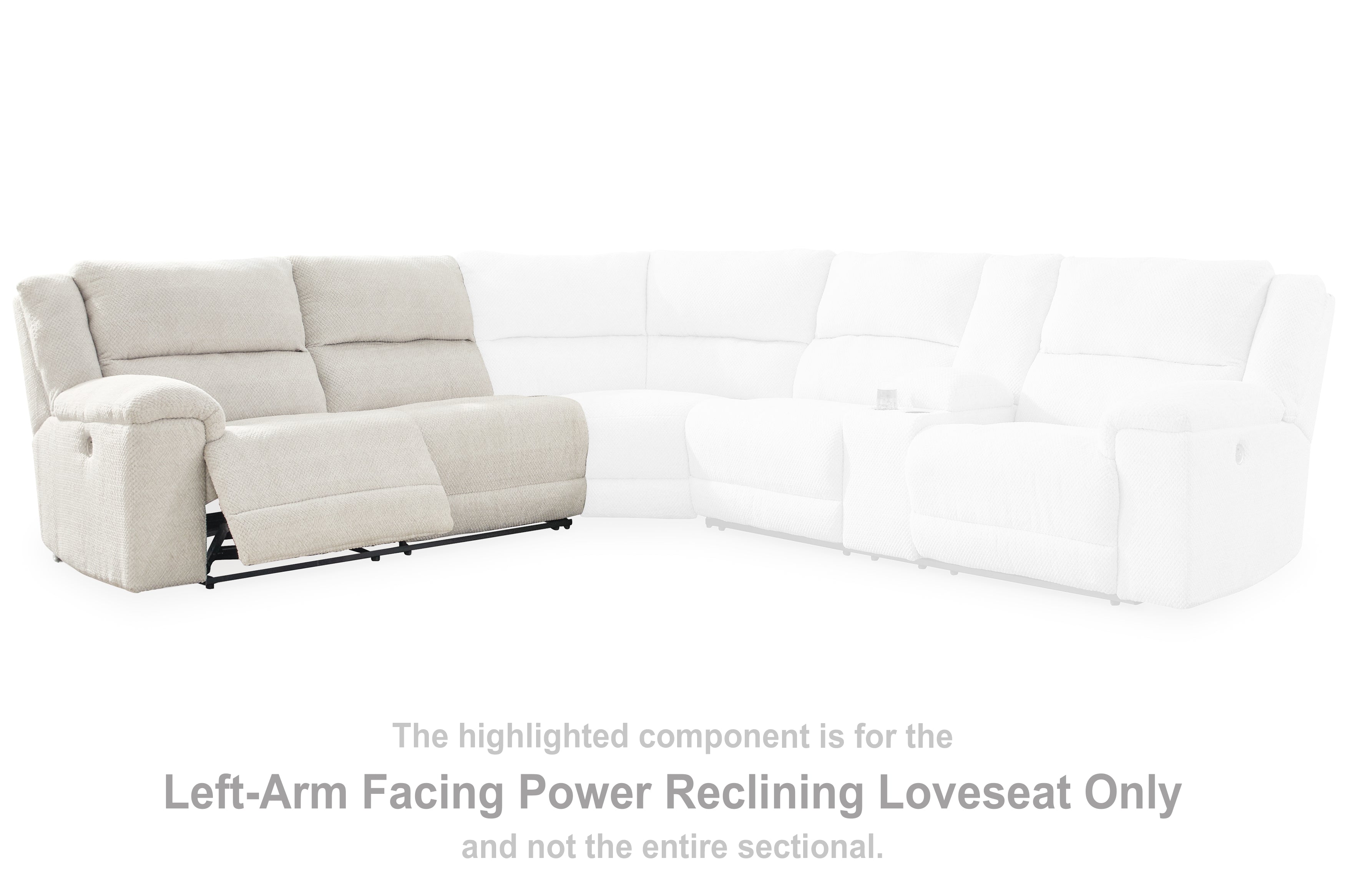 Leasing Furniture - Ashley Furniture - Keensburg Sectional - LAF Reclining Power Loveseat / Linen - 6180763