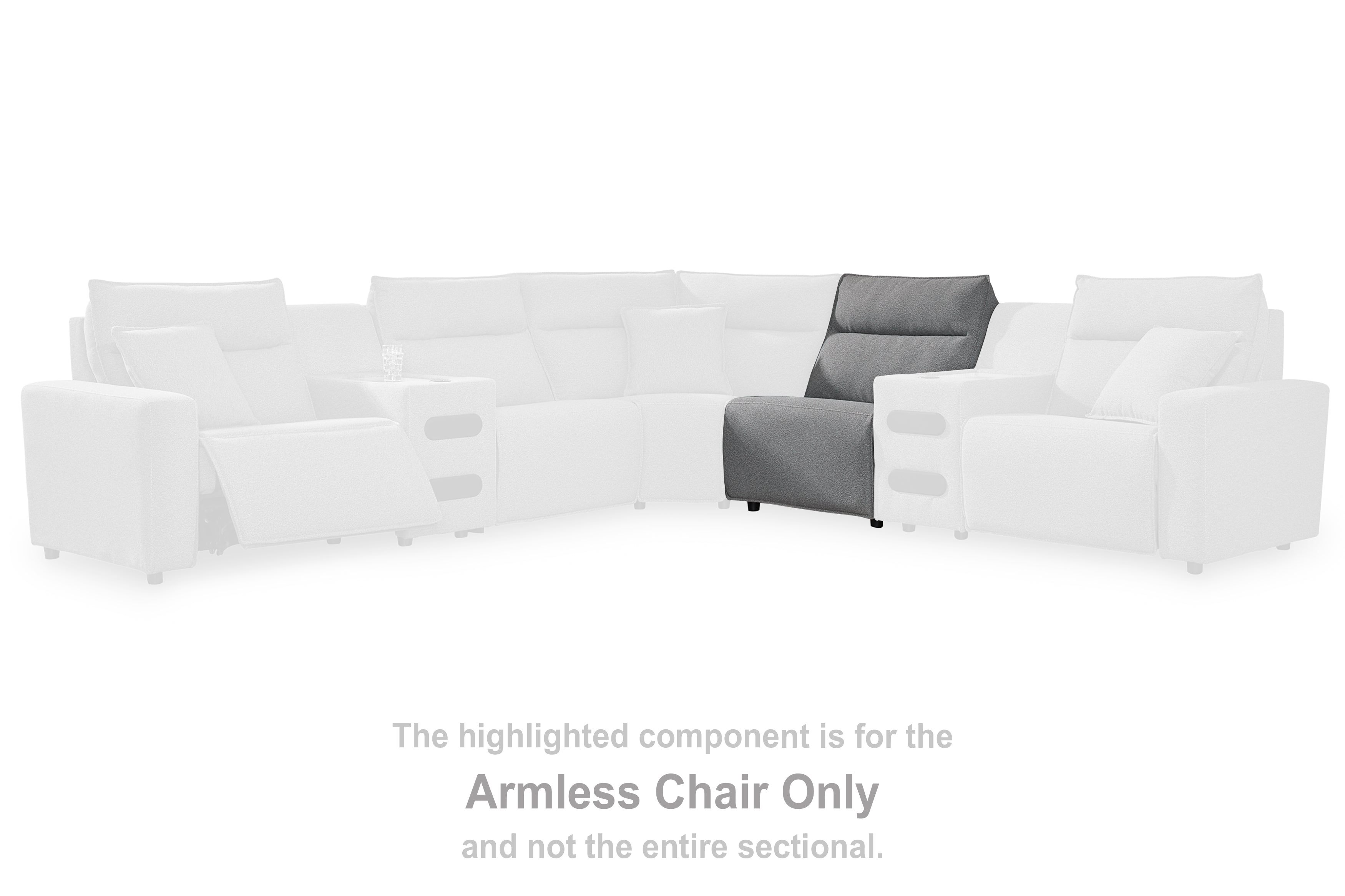 Leasing Furniture - Ashley Furniture - ModMax II Sectional - Armless Chair / Salt and Pepper - 6590646