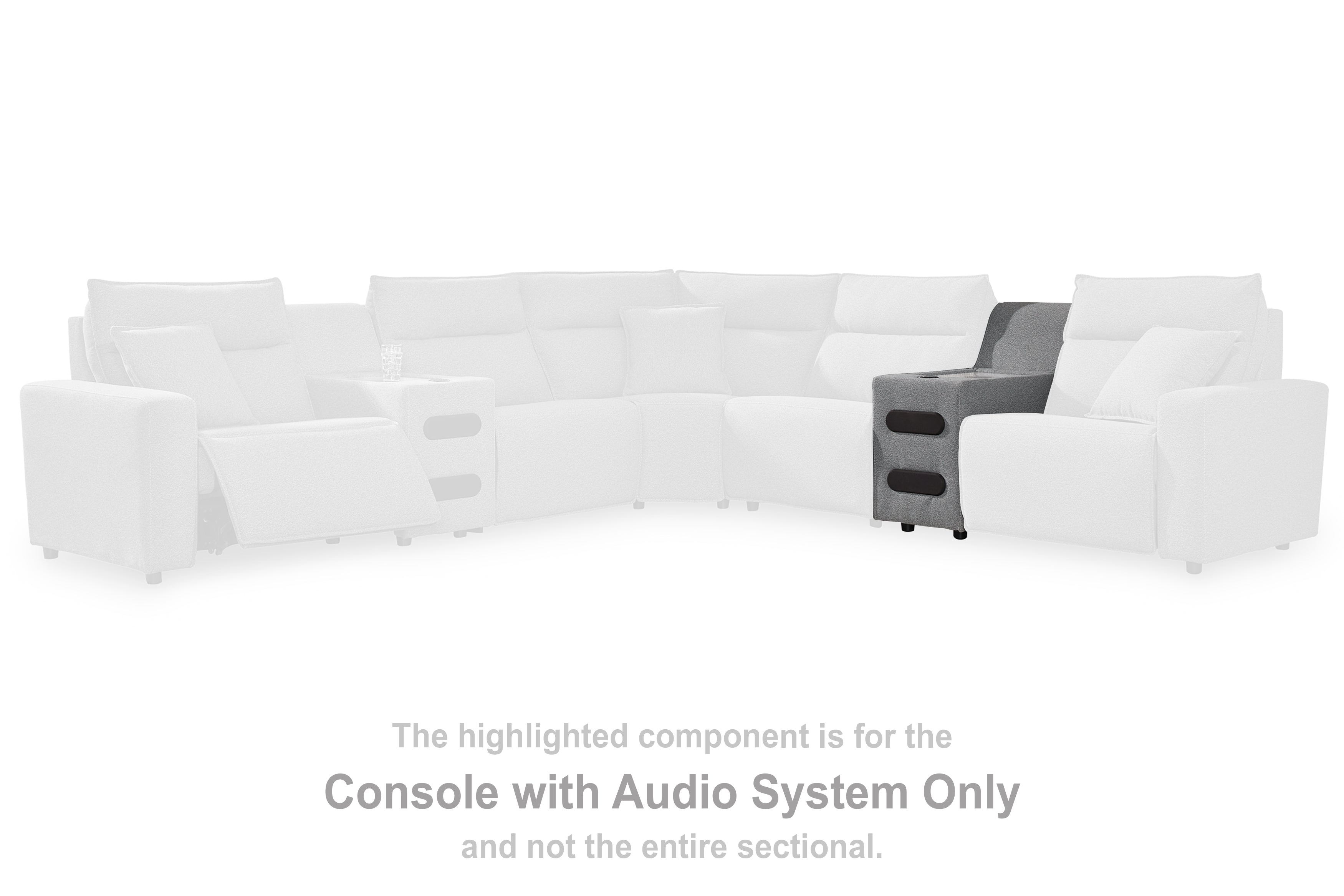 Leasing Furniture - Ashley Furniture - ModMax II Sectional - Console with Audio System / Salt and Pepper - 6590660