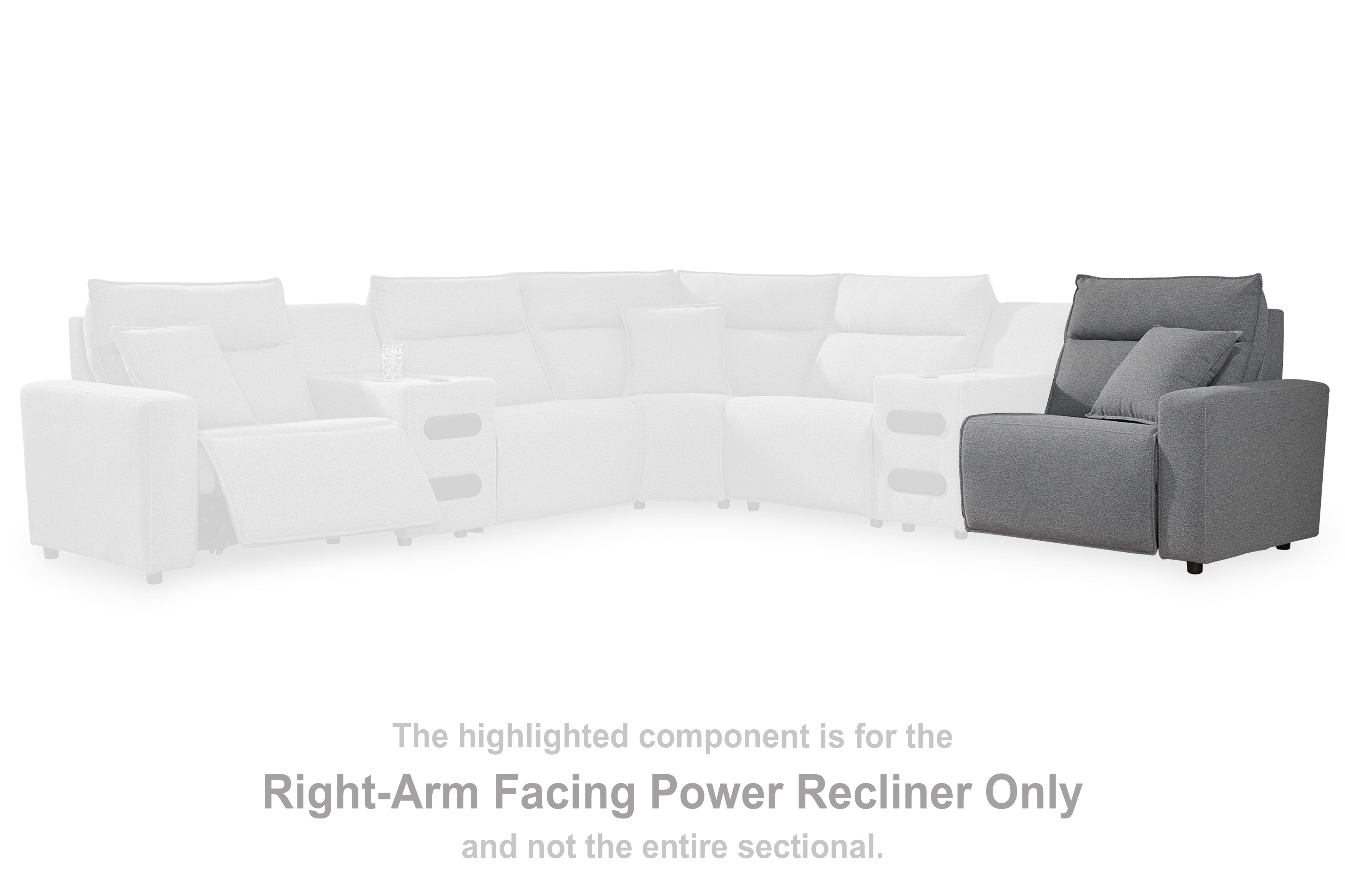 Leasing Furniture - Ashley Furniture - ModMax II Sectional - RAF Zero Wall Power Recliner / Salt and Pepper - 6590662