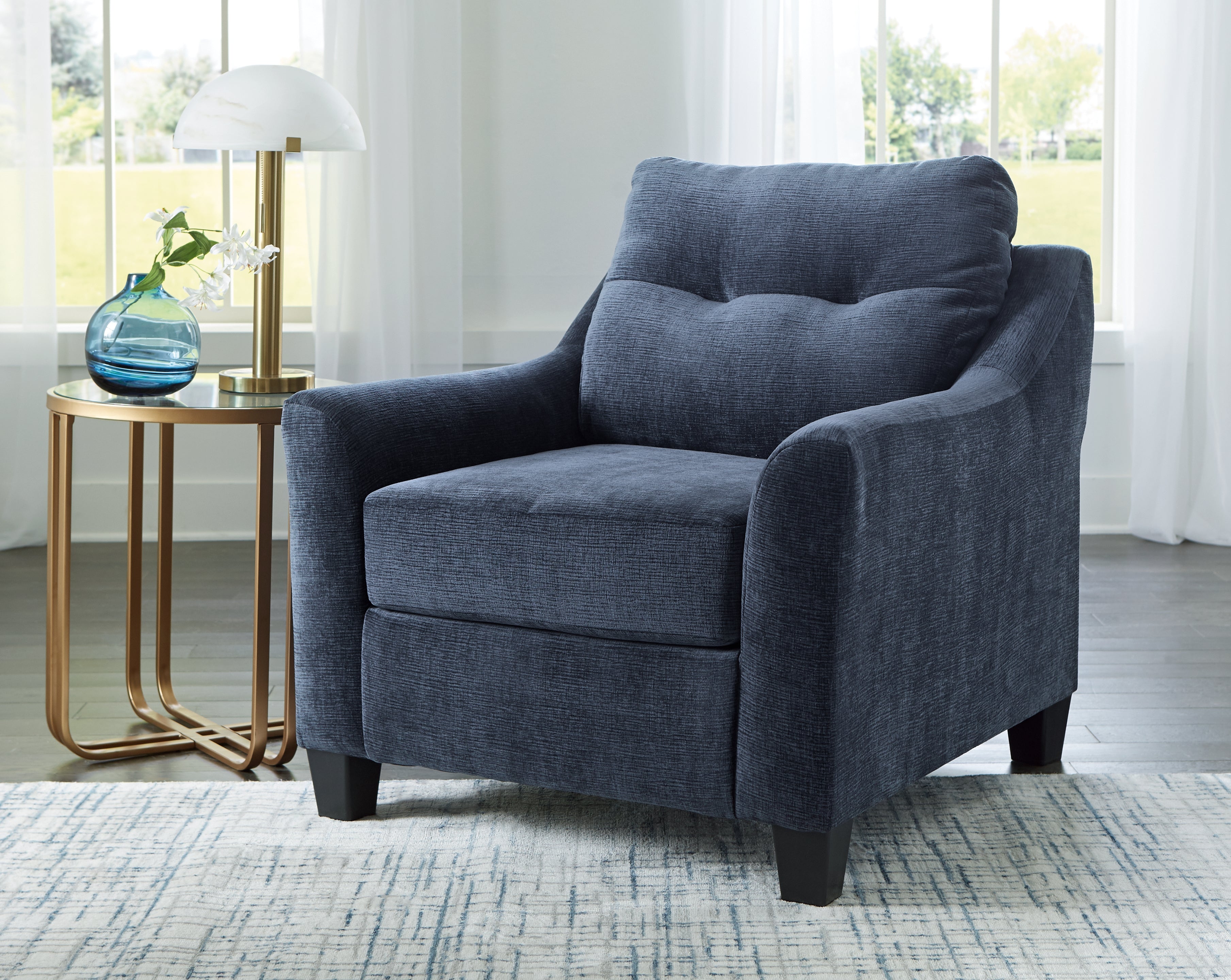 Leasing Furniture - Ashley Furniture - Amity Bay Living Room - Chair / Ink - 6720620