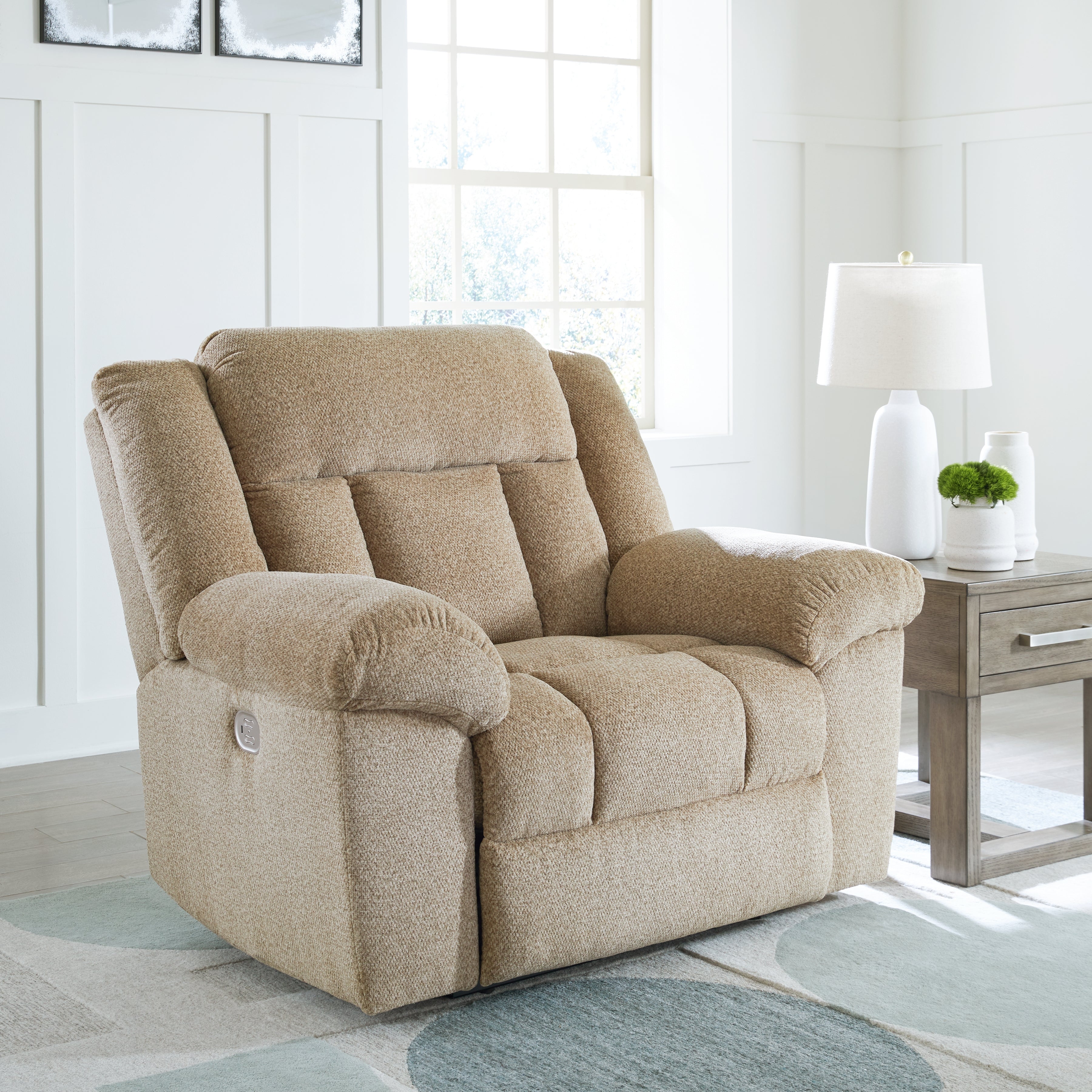 Leasing Furniture - Ashley Furniture - Tip-Off Living Room - PWR Recliner/ADJ Headrest / Wheat - 6930582