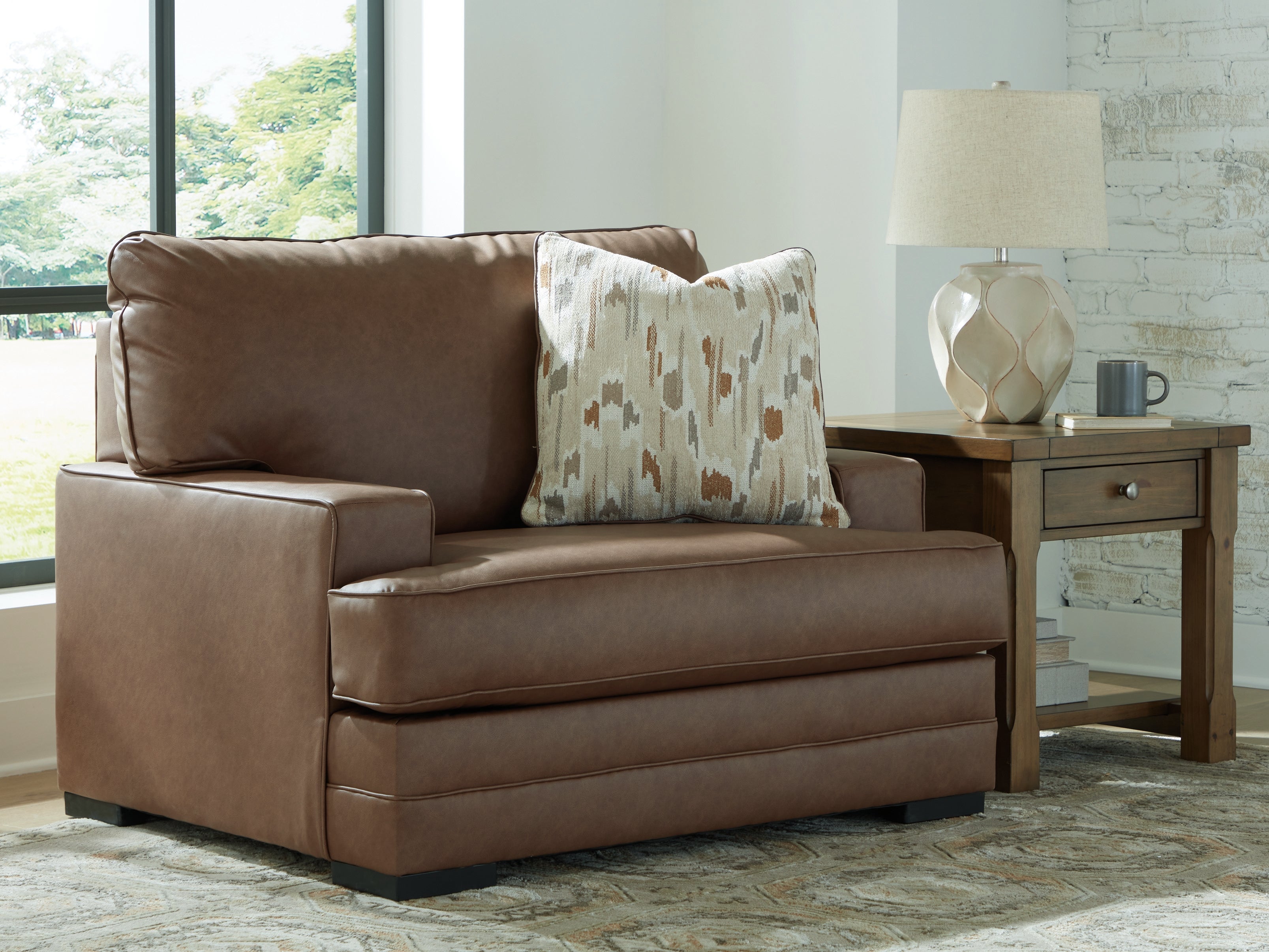 Leasing Furniture - Ashley Furniture - VillaCourt Living Room - Chair and a Half / Caramel - 7490923
