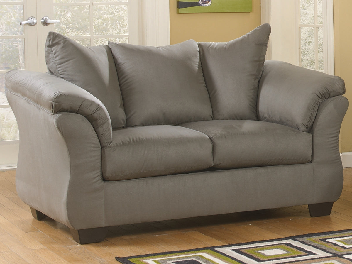 Leasing Furniture - Ashley Furniture - Darcy Living Room - Loveseat / Cobblestone - 7500535