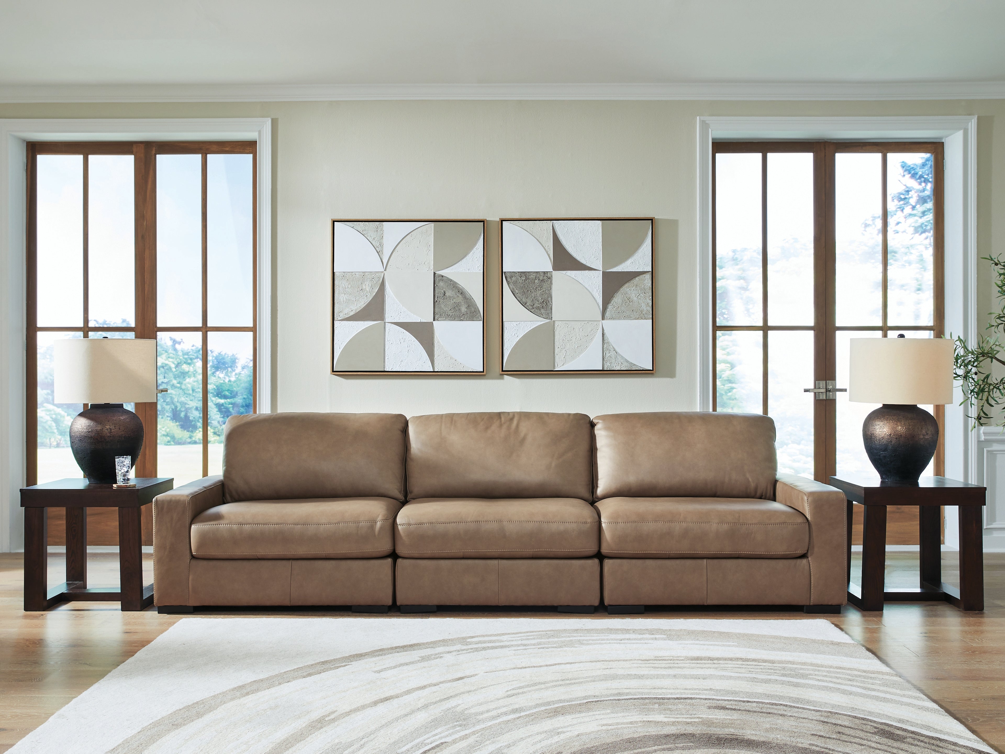 Leasing Furniture - Ashley Furniture - Veronella Sectional - RAF 3-Piece Sectional Sofa / Sahara - 76106S2