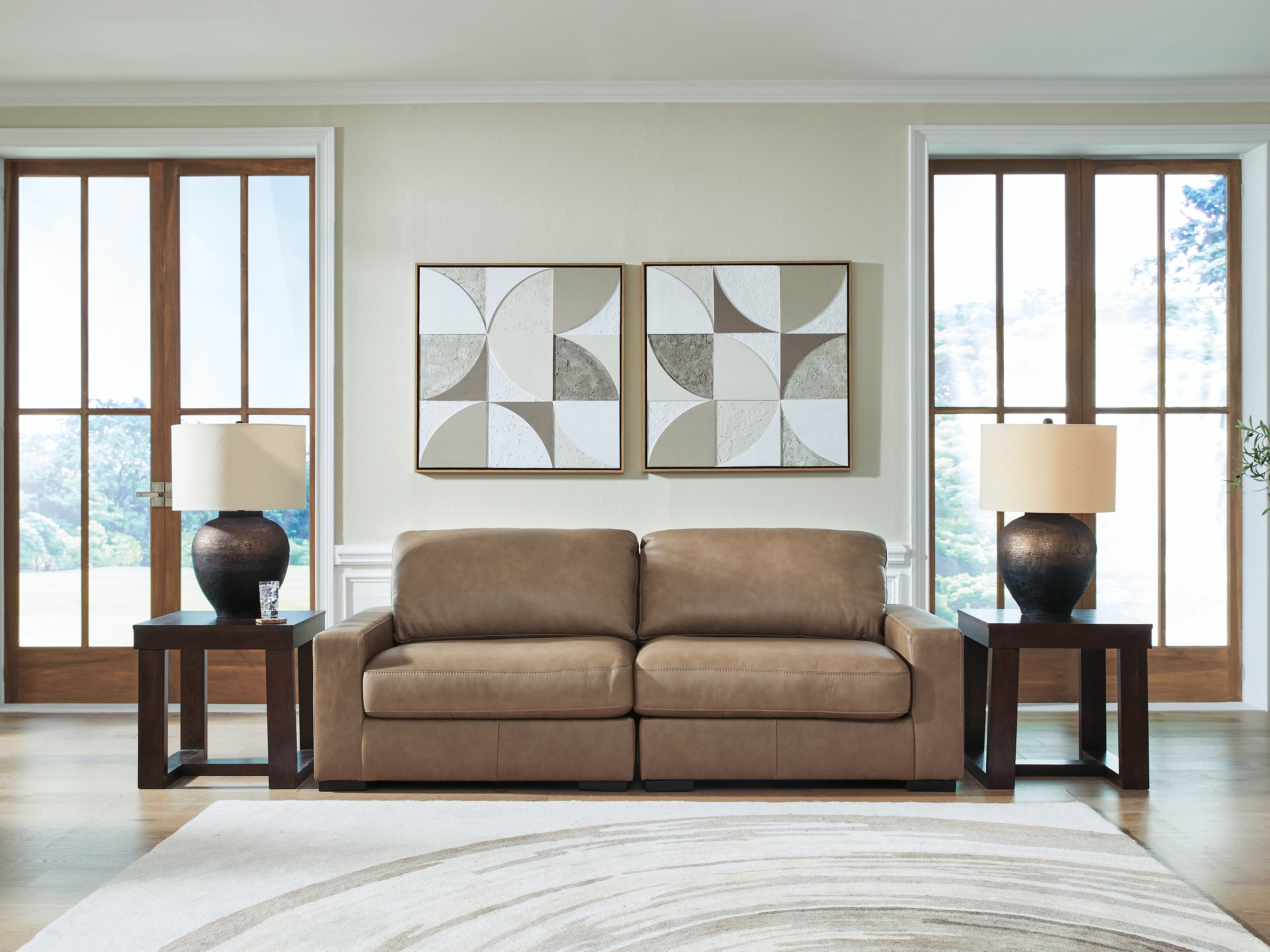 Leasing Furniture - Ashley Furniture - Veronella Sectional - RAF 2-Piece Sectional Sofa / Sahara - 76106S1