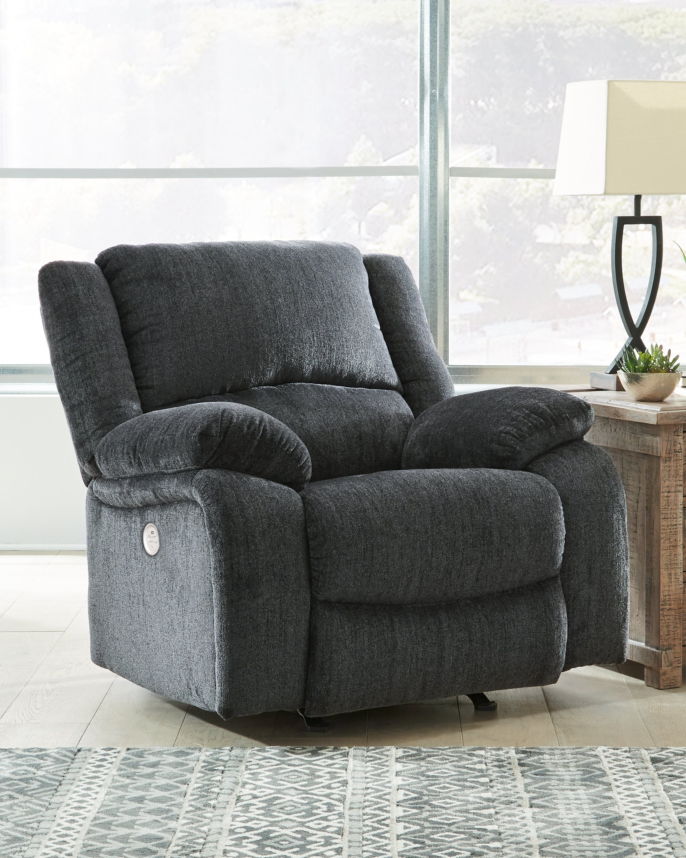 Leasing Furniture - Ashley Furniture - Draycoll Living Room - Power Rocker Recliner / Slate - 7650498