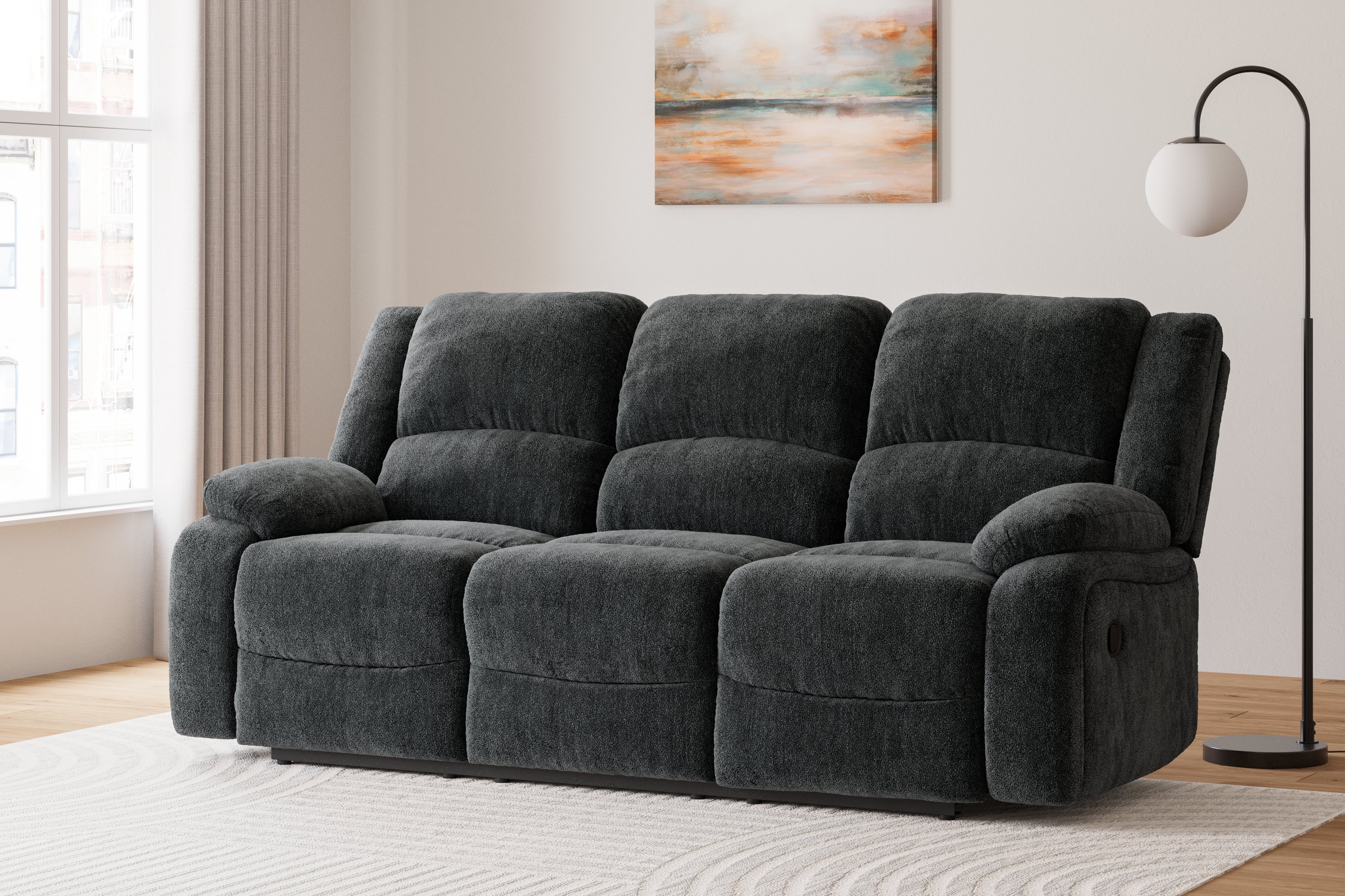 Leasing Furniture - Ashley Furniture - Draycoll Living Room - Reclining Sofa / Slate - 7650488