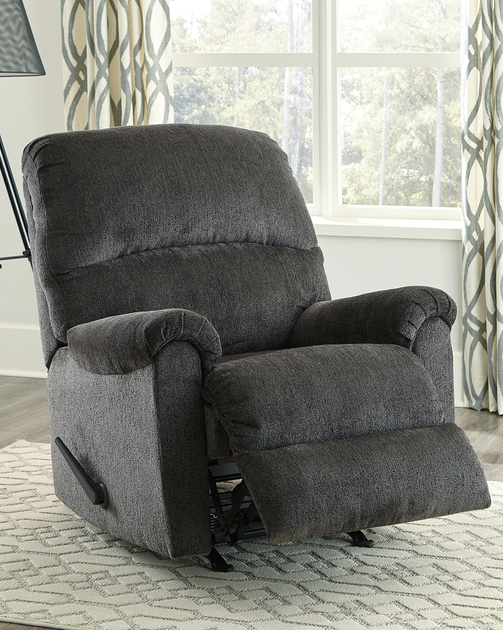 Leasing Furniture - Ashley Furniture - Ballinasloe Living Room - Rocker Recliner / Smoke - 8070325