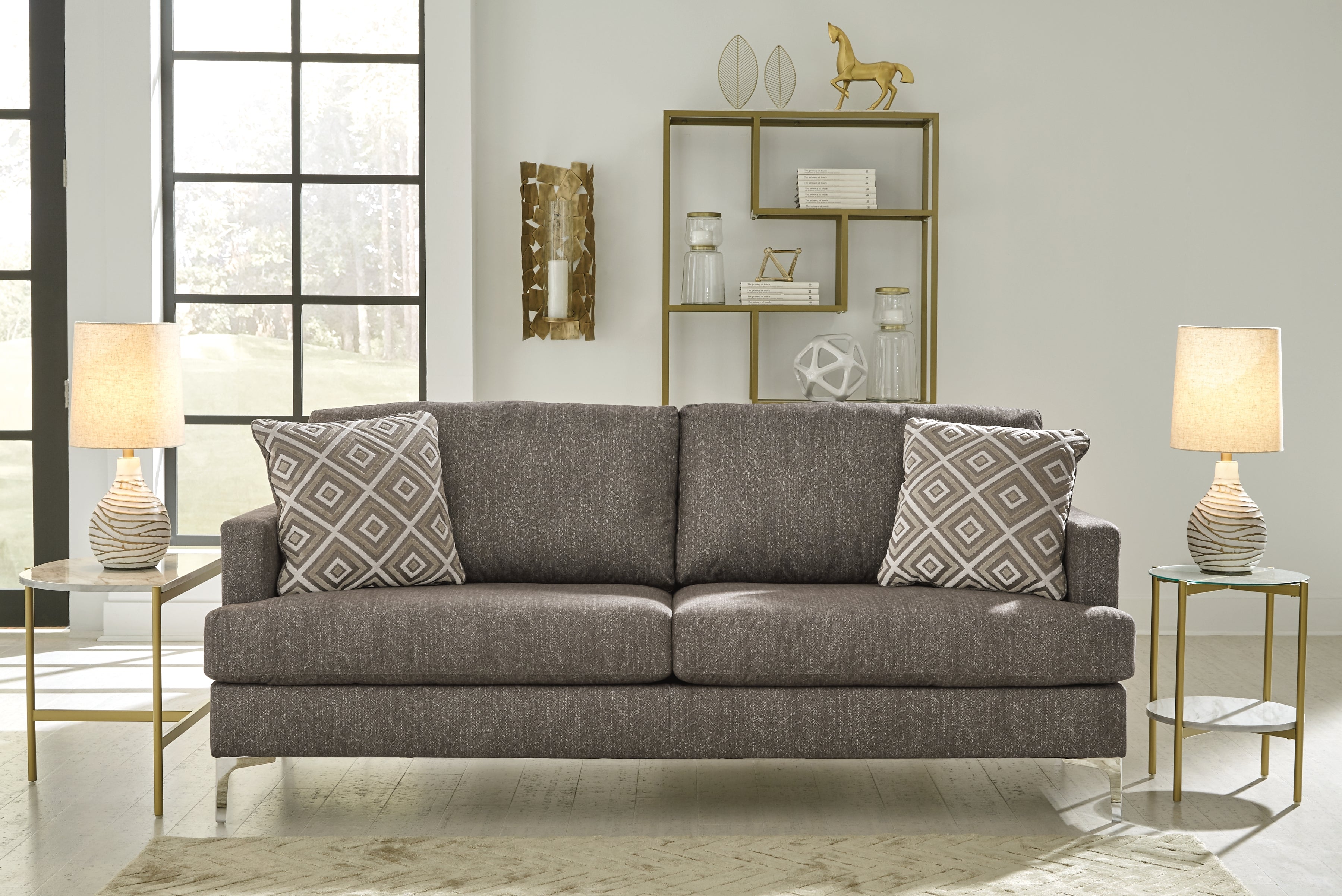 Leasing Furniture - Ashley Furniture - Arcola Living Room - RTA Sofa / Java - 82604S1