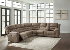 Leasing Furniture - Ashley Furniture - Ravenel Sectional - 4-Piece Power Reclining Sectional / Fossil - 83106S4