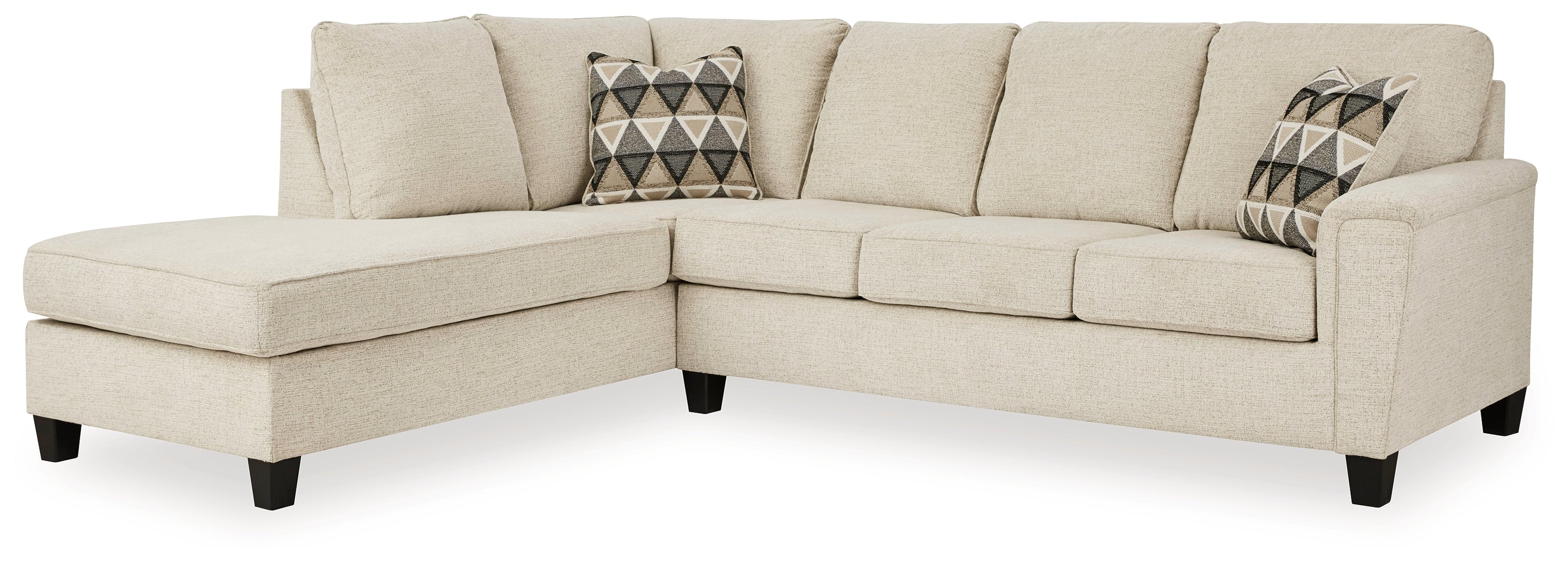 Leasing Furniture - Ashley Furniture - Abinger Sectional - RAF 2-Piece Sleeper Sectional with Chaise / Natural - 83904S3