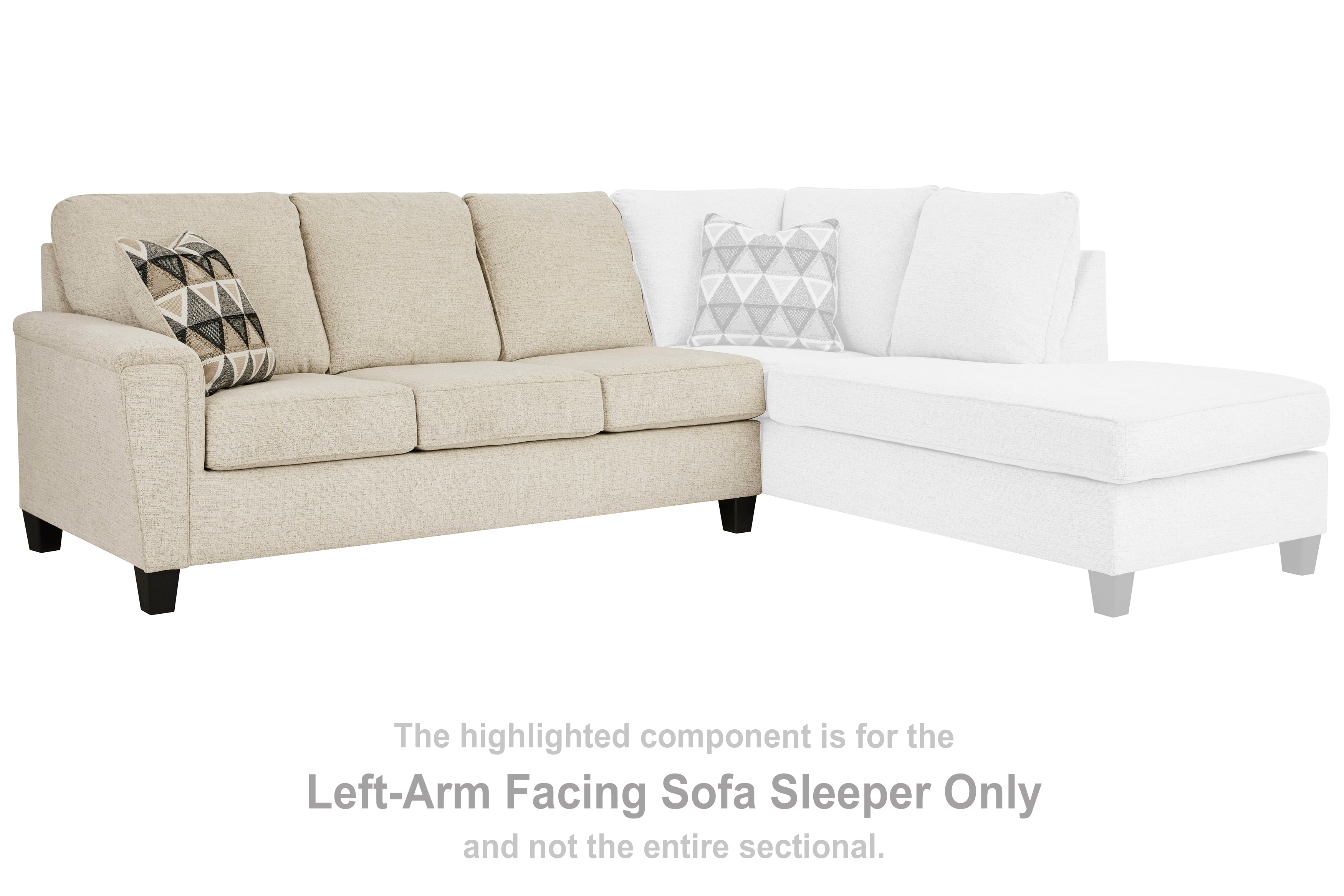 Leasing Furniture - Ashley Furniture - Abinger Sectional - LAF Sofa Sleeper / Natural - 8390469