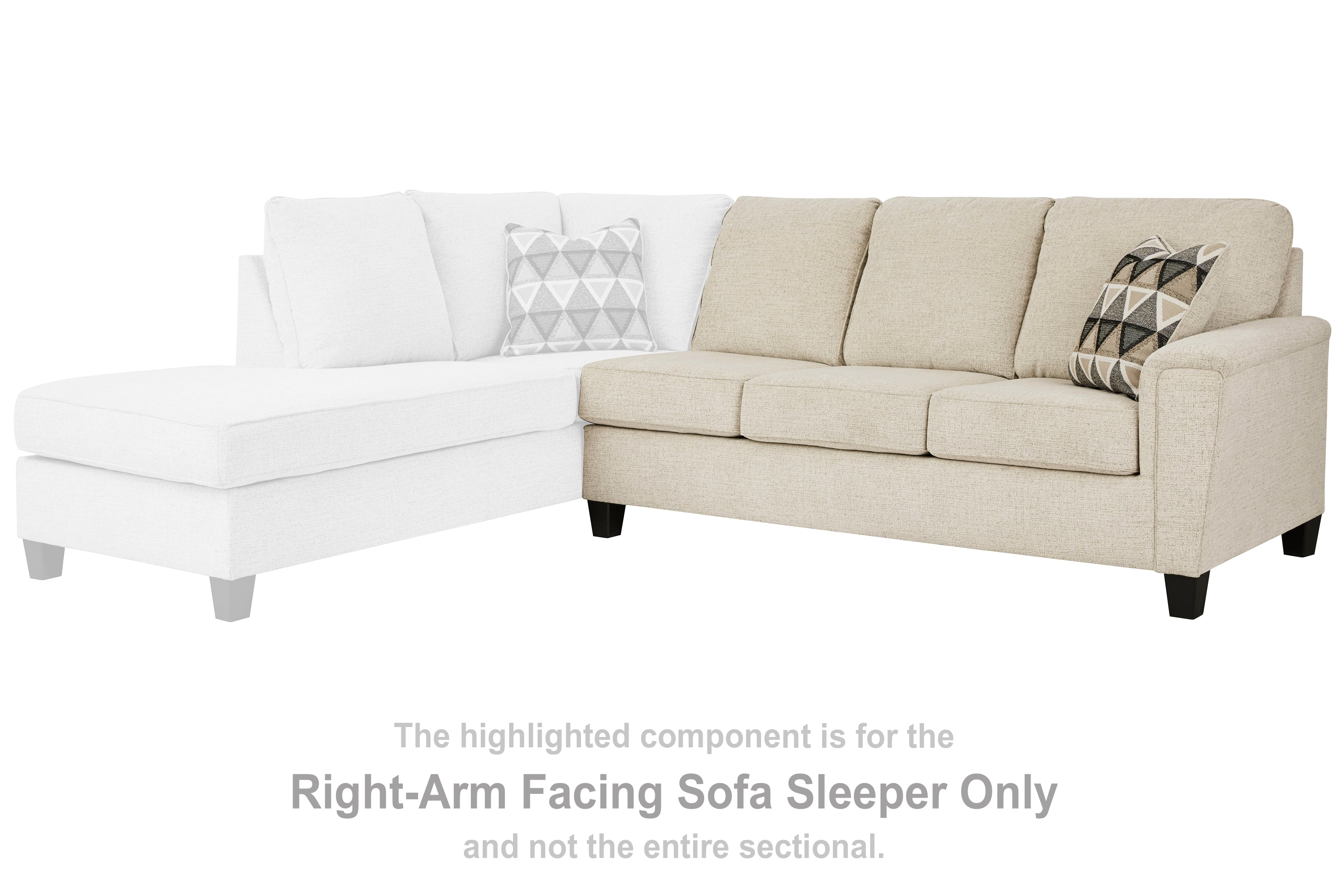 Leasing Furniture - Ashley Furniture - Abinger Sectional - RAF Sofa Sleeper / Natural - 8390470