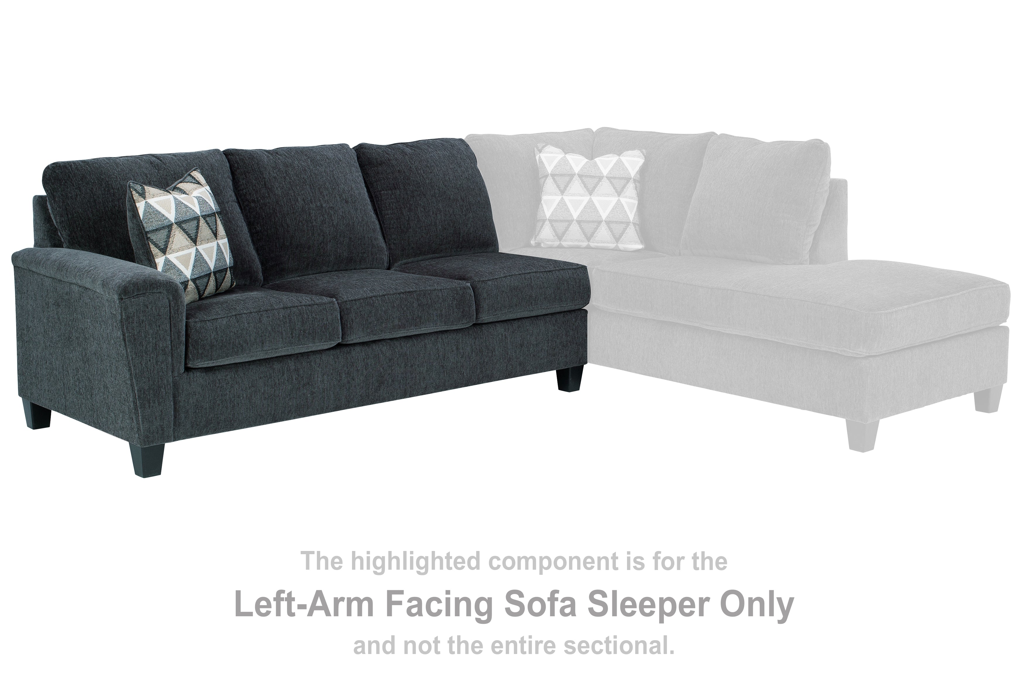 Leasing Furniture - Ashley Furniture - Abinger Sectional - LAF Sofa Sleeper / Smoke - 8390569