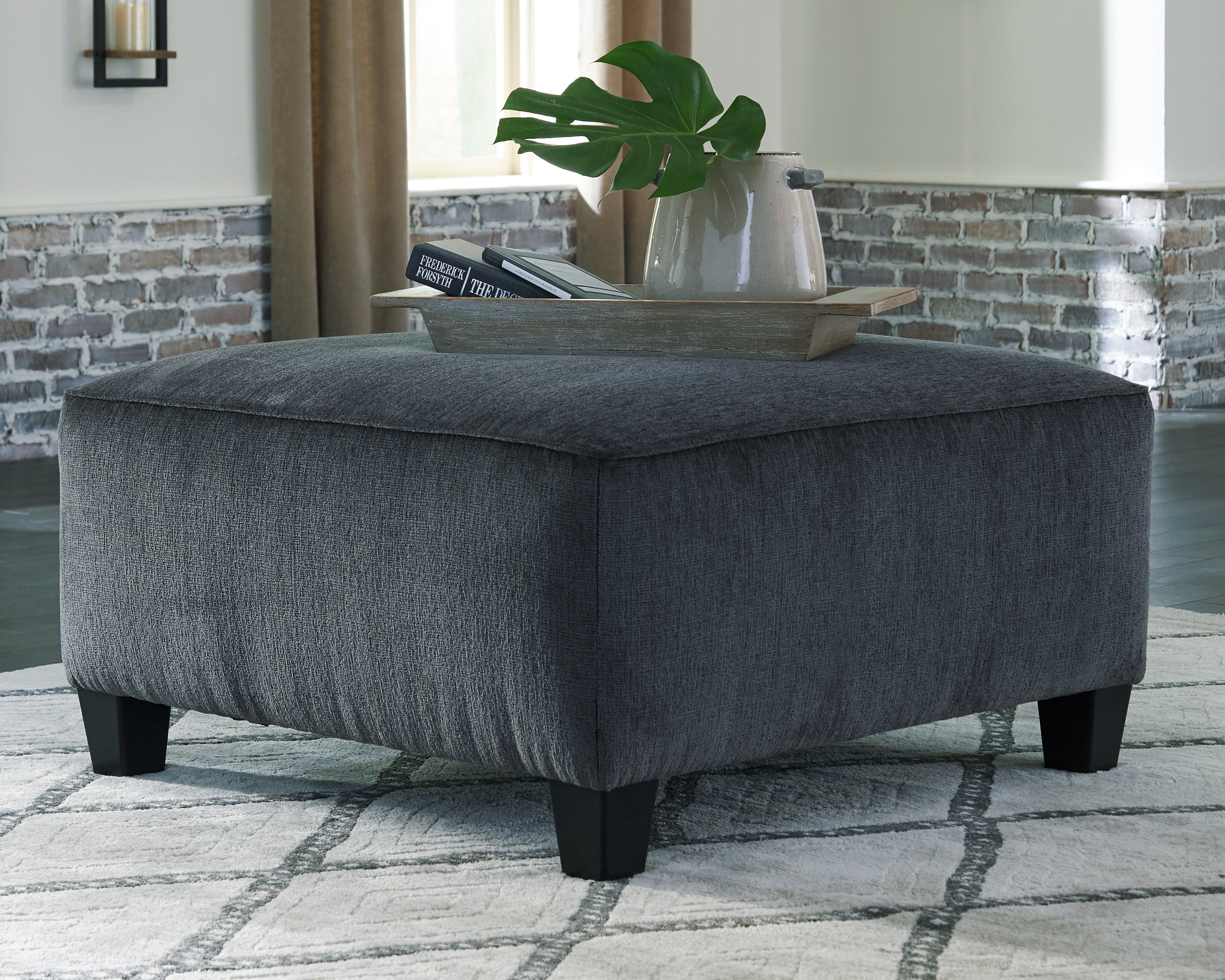 Leasing Furniture - Ashley Furniture - Abinger Living Room - Oversized Accent Ottoman / Smoke - 8390508