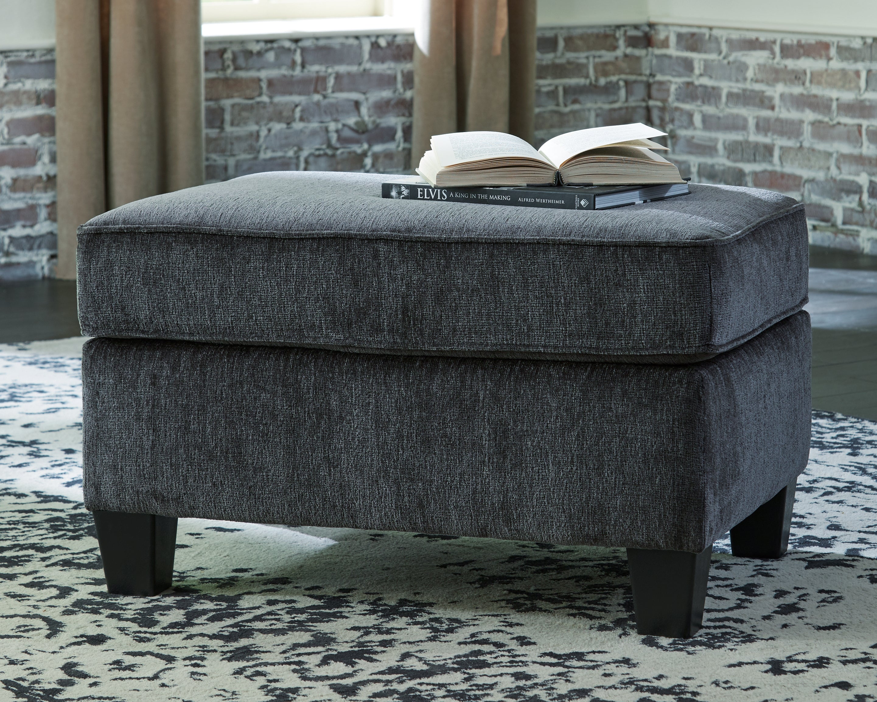 Leasing Furniture - Ashley Furniture - Abinger Living Room - Ottoman / Smoke - 8390514
