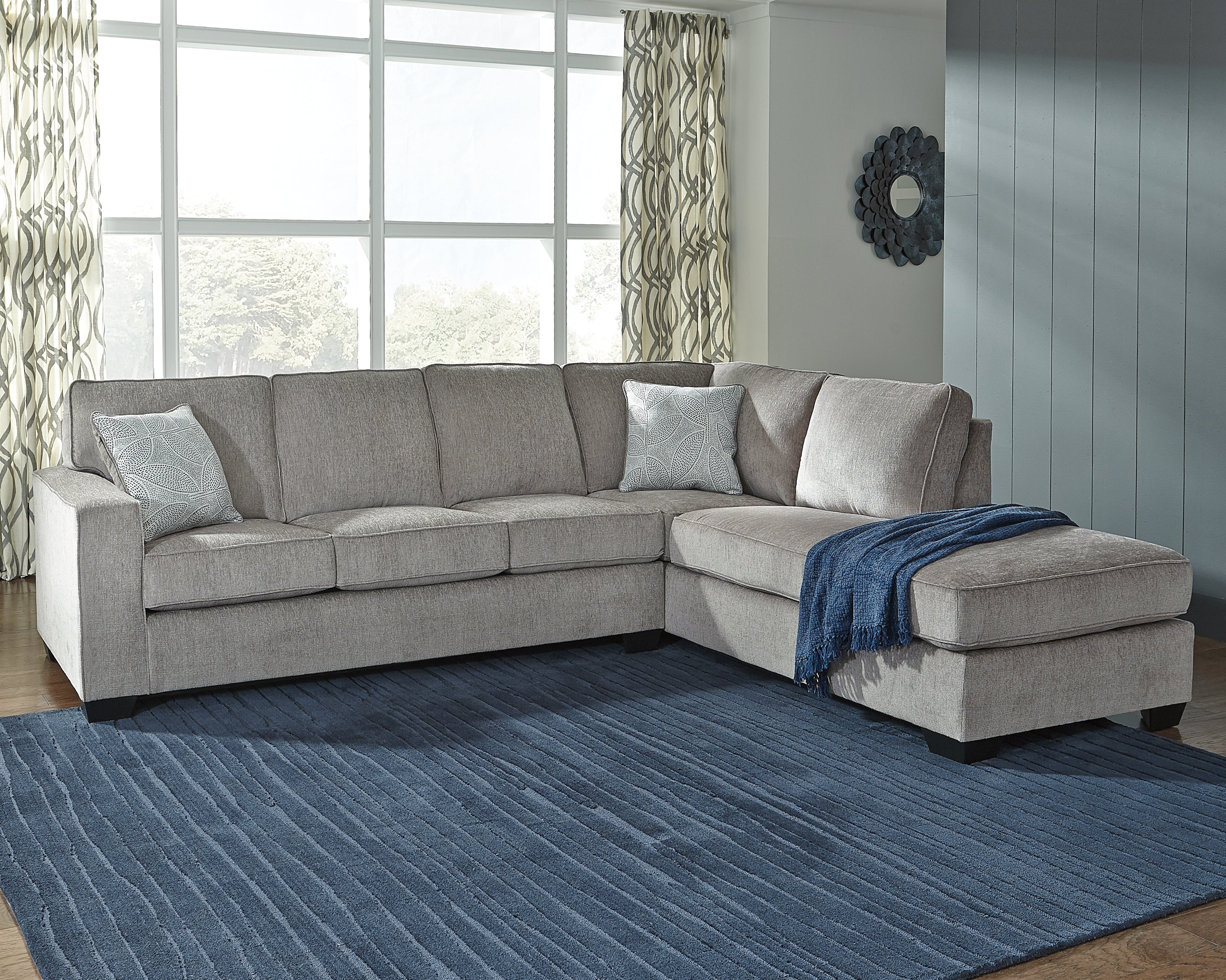 Leasing Furniture - Ashley Furniture - Altari Sectional - LAF 2-Piece Sectional with Chaise / Alloy - 87214S2